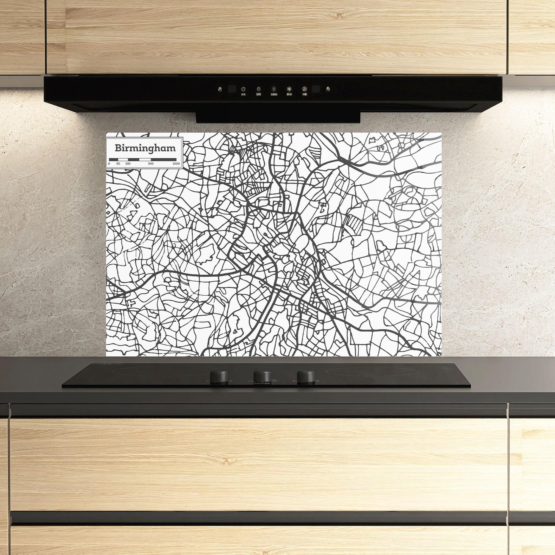 Panou Sticla Bucatarie Birmingham Map mockup 3
