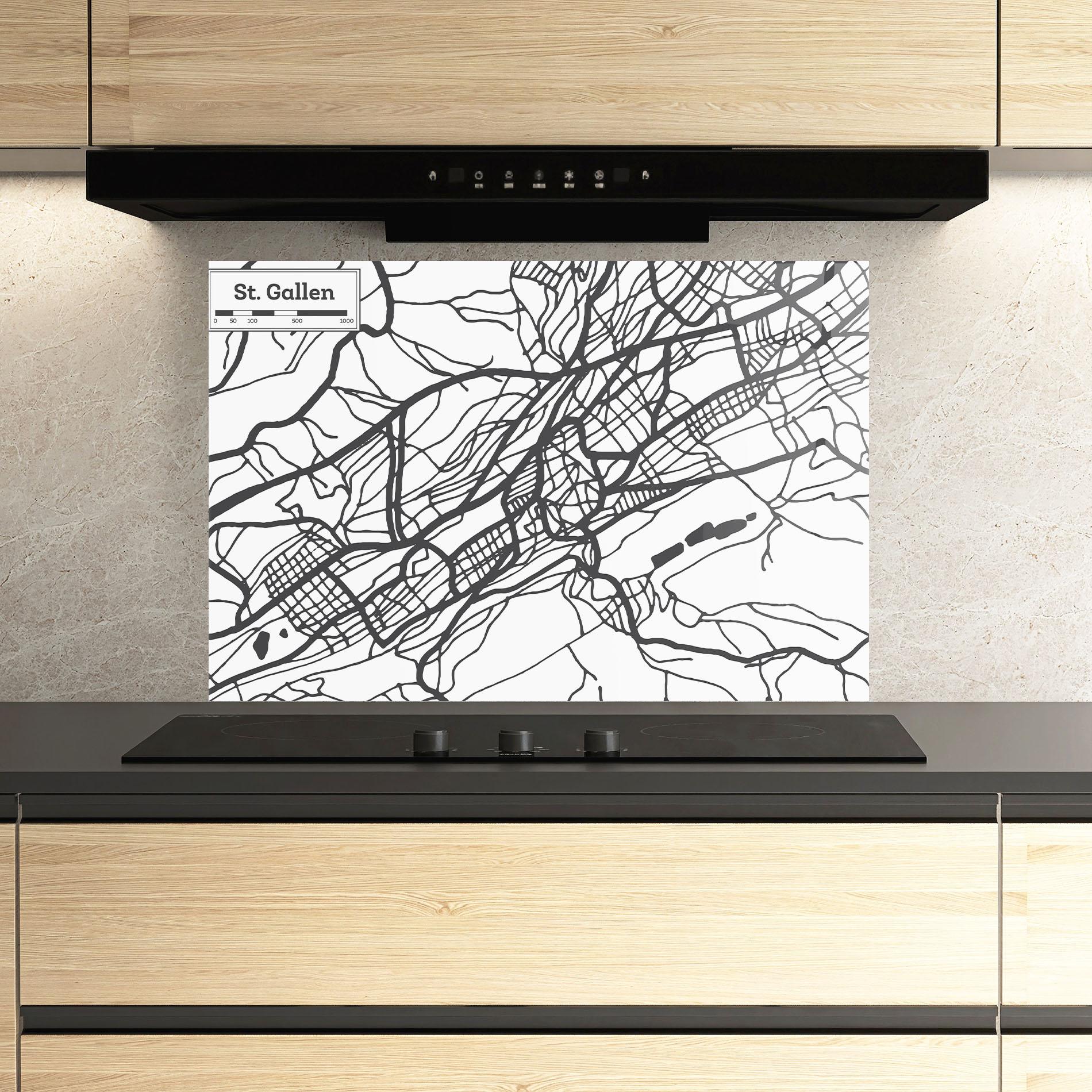 Panou Sticla Bucatarie St Gallen Map mockup 3