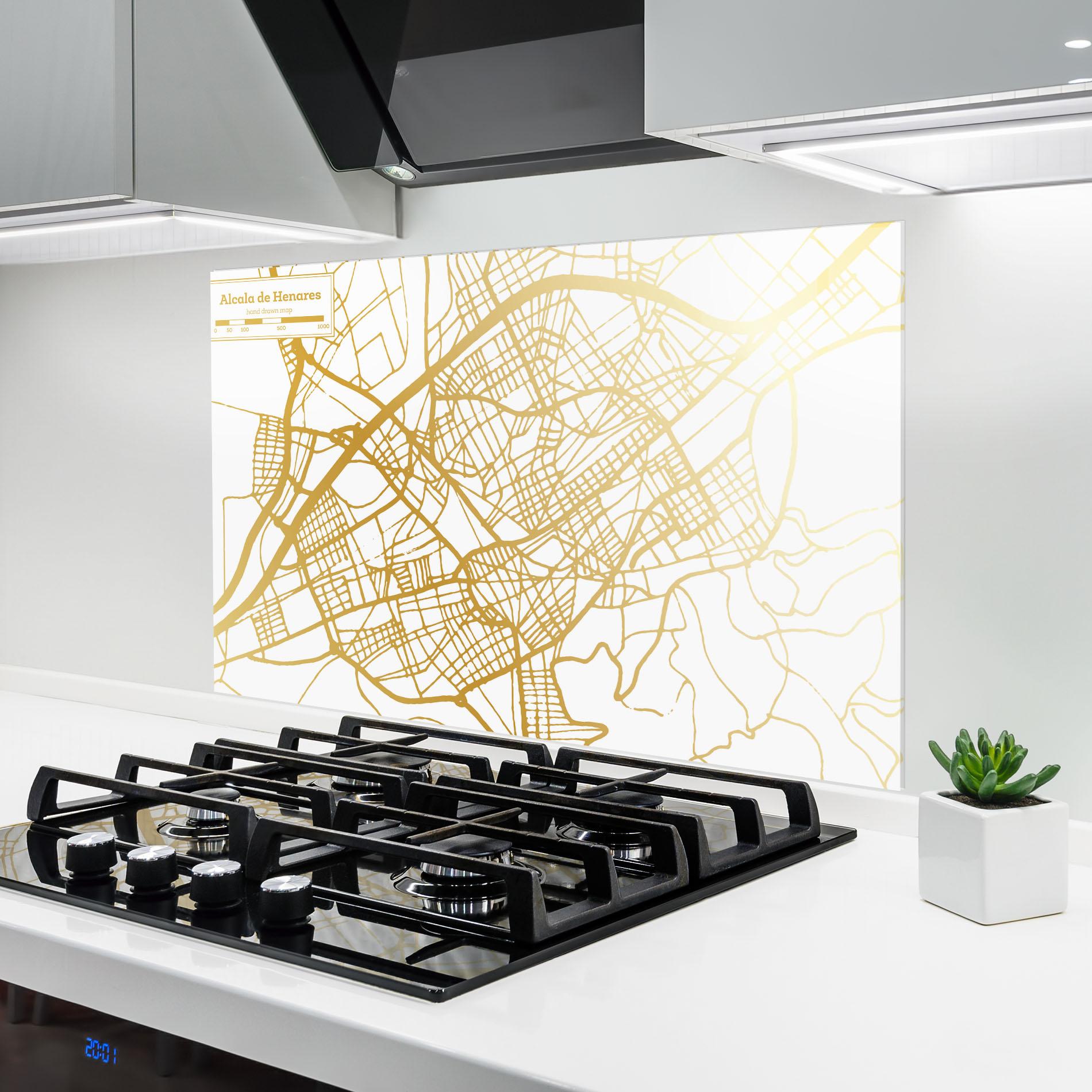 Panou Sticla Bucatarie Alcala De Henares Map mockup 6
