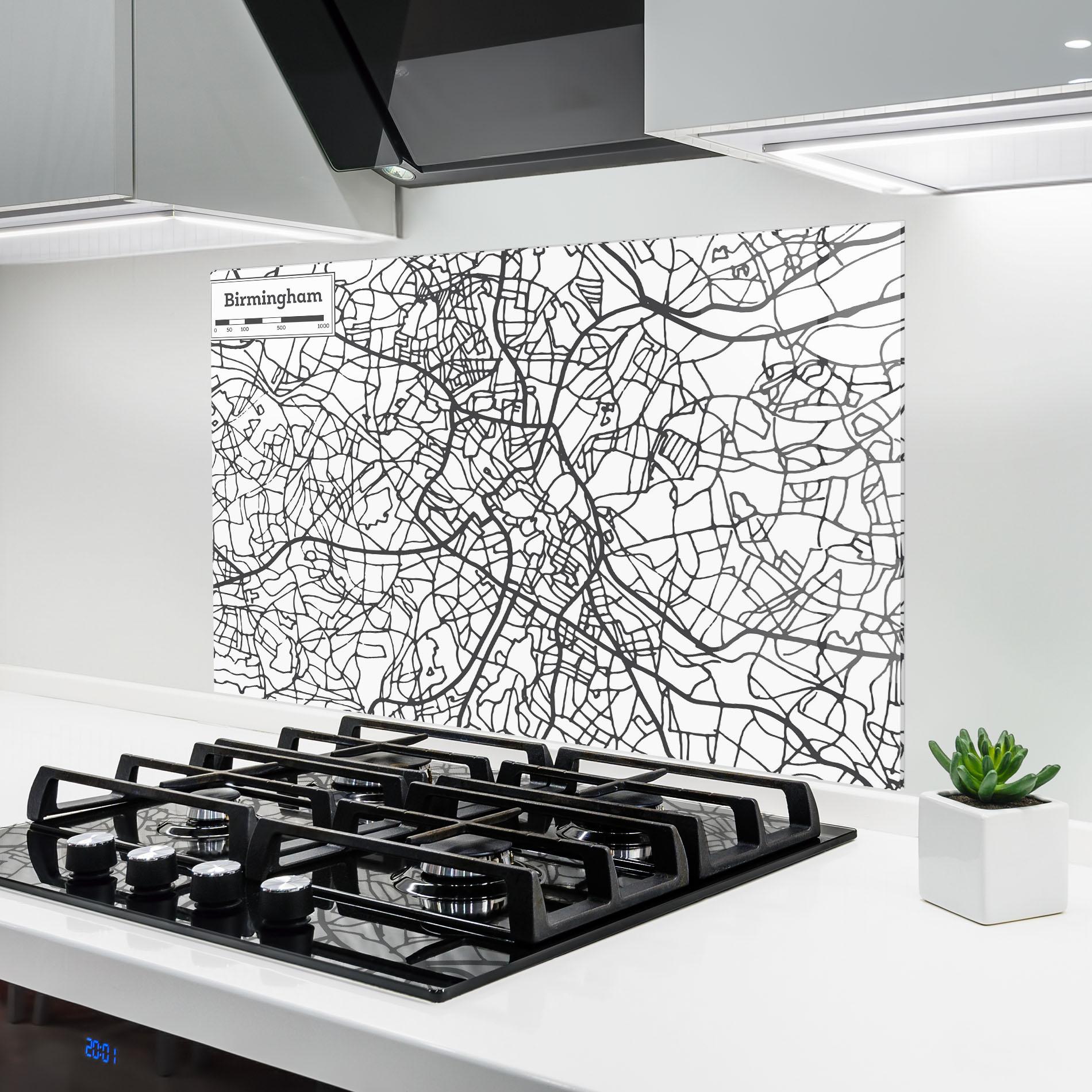 Panou Sticla Bucatarie Birmingham Map mockup 6