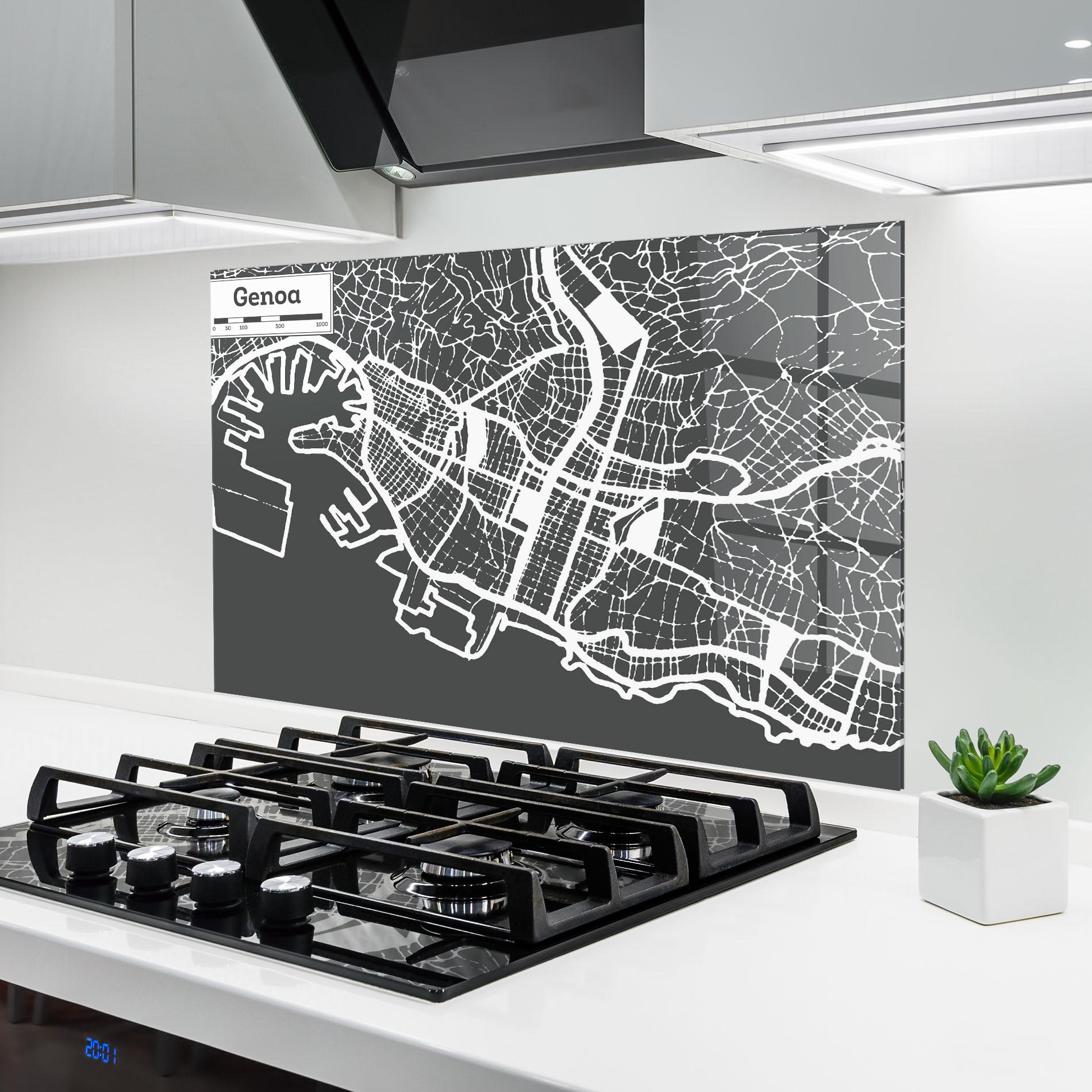 Panou Sticla Bucatarie Genoa Map mockup 6