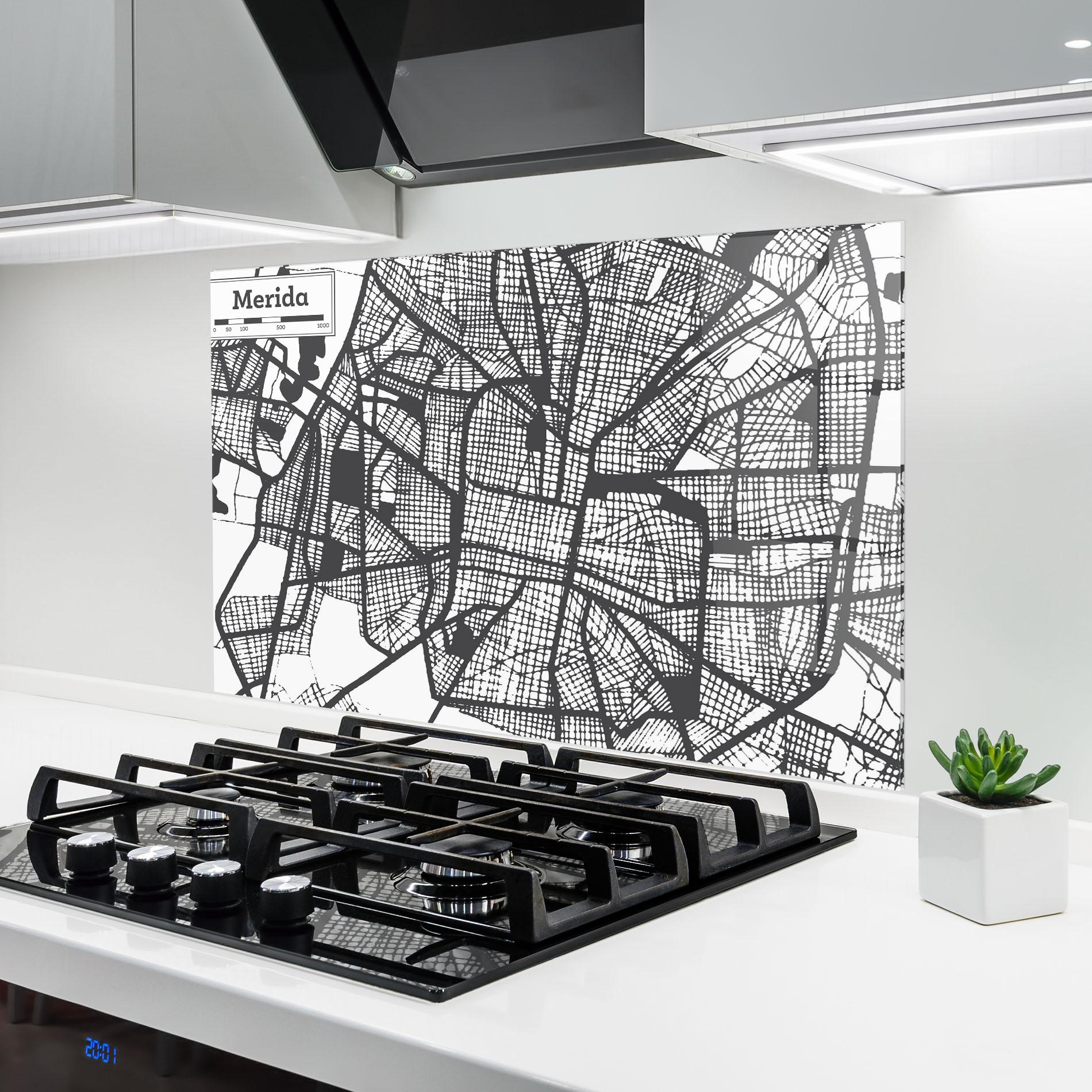 Panou Sticla Bucatarie Merida Map mockup 6