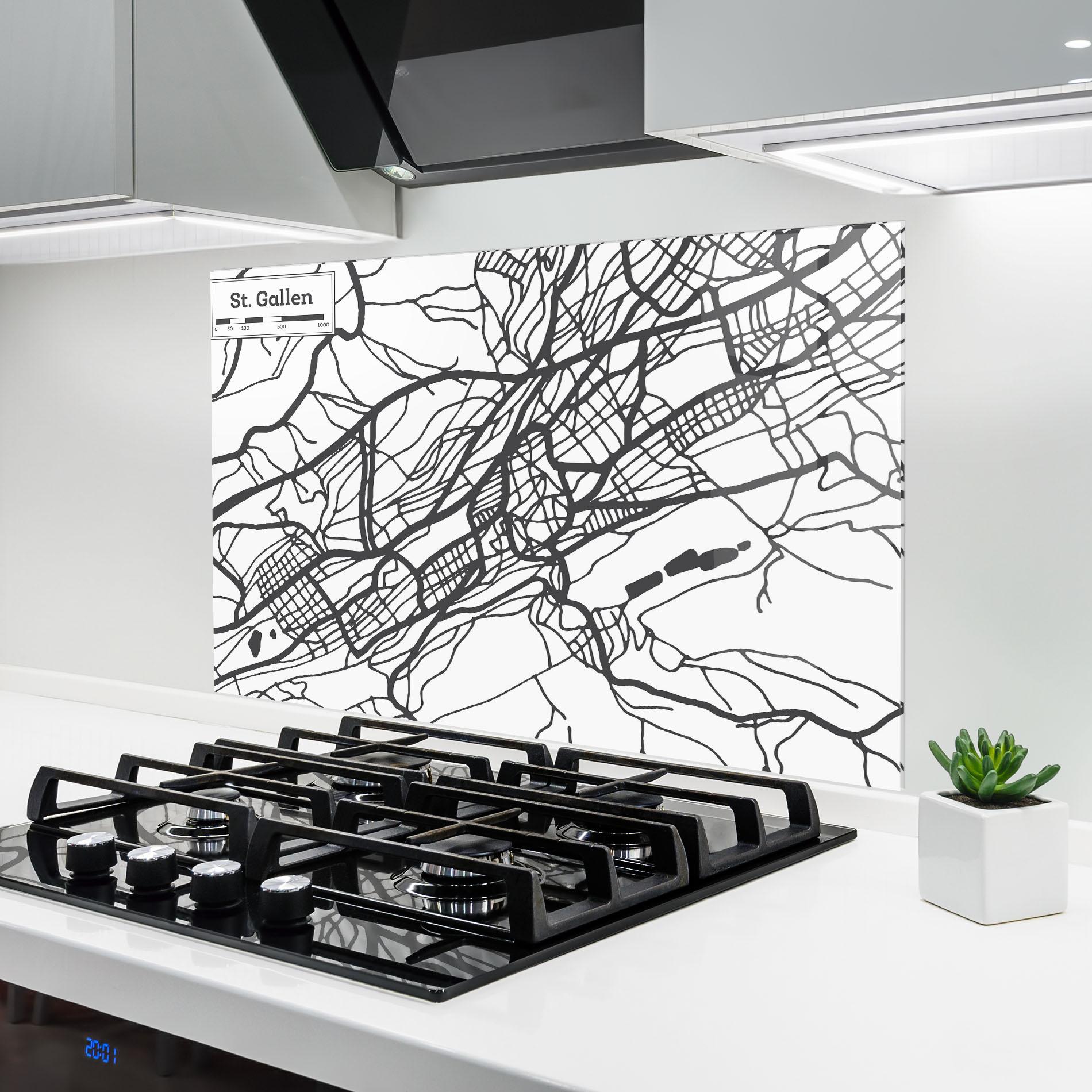 Panou Sticla Bucatarie St Gallen Map mockup 6
