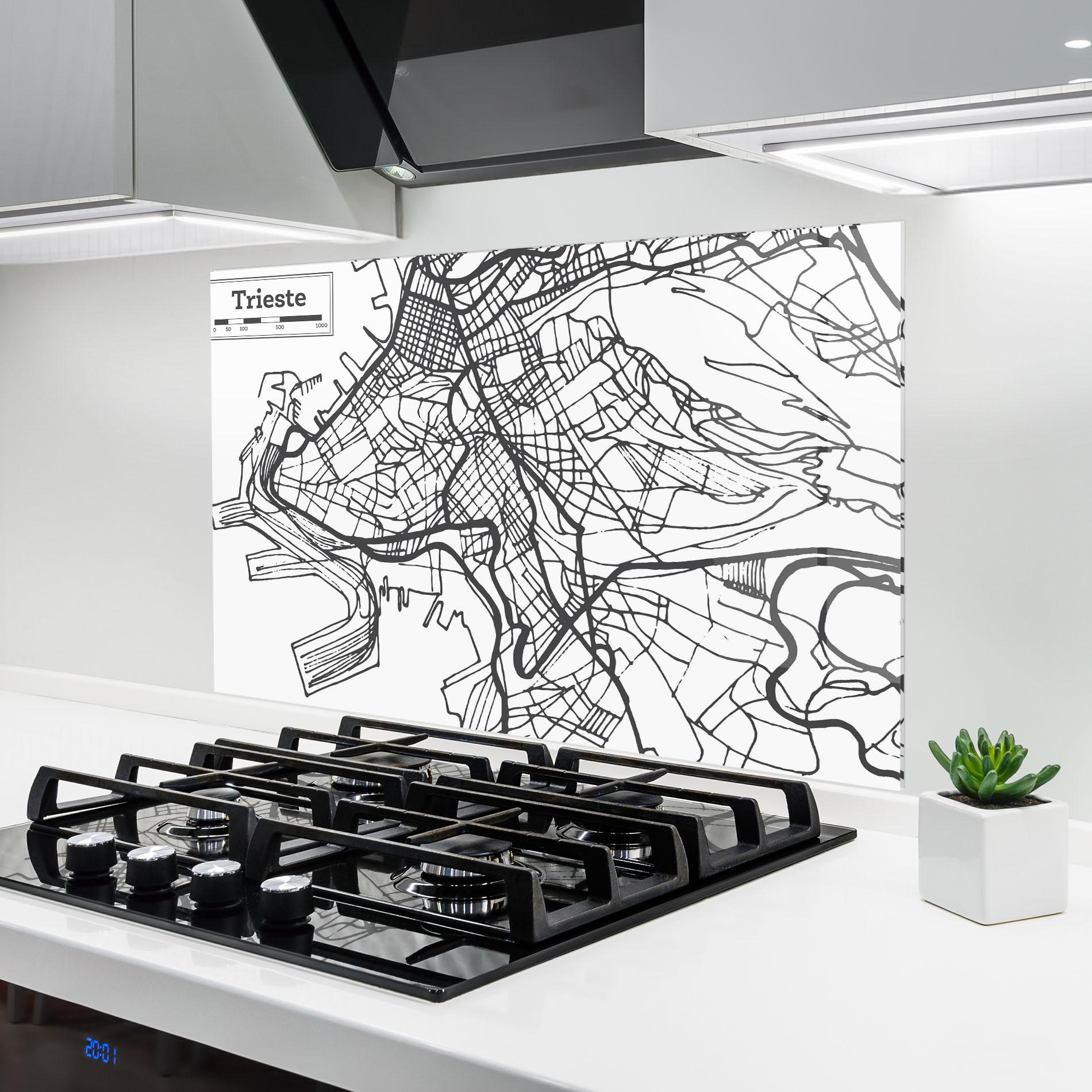 Panou Sticla Bucatarie Trieste Map mockup 6