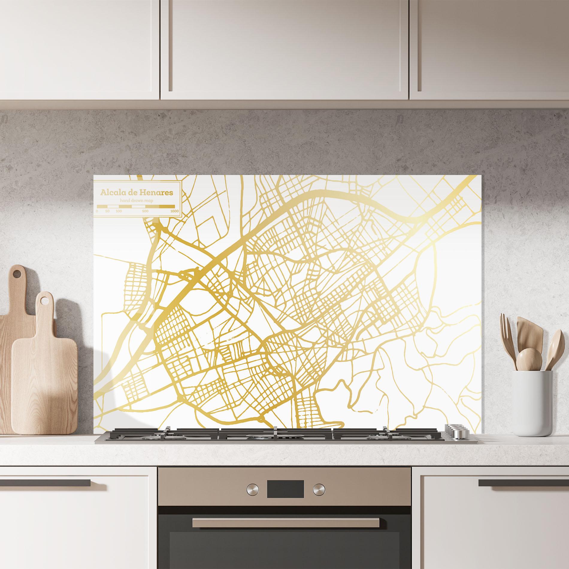 Panou Sticla Bucatarie Alcala De Henares Map mockup 7