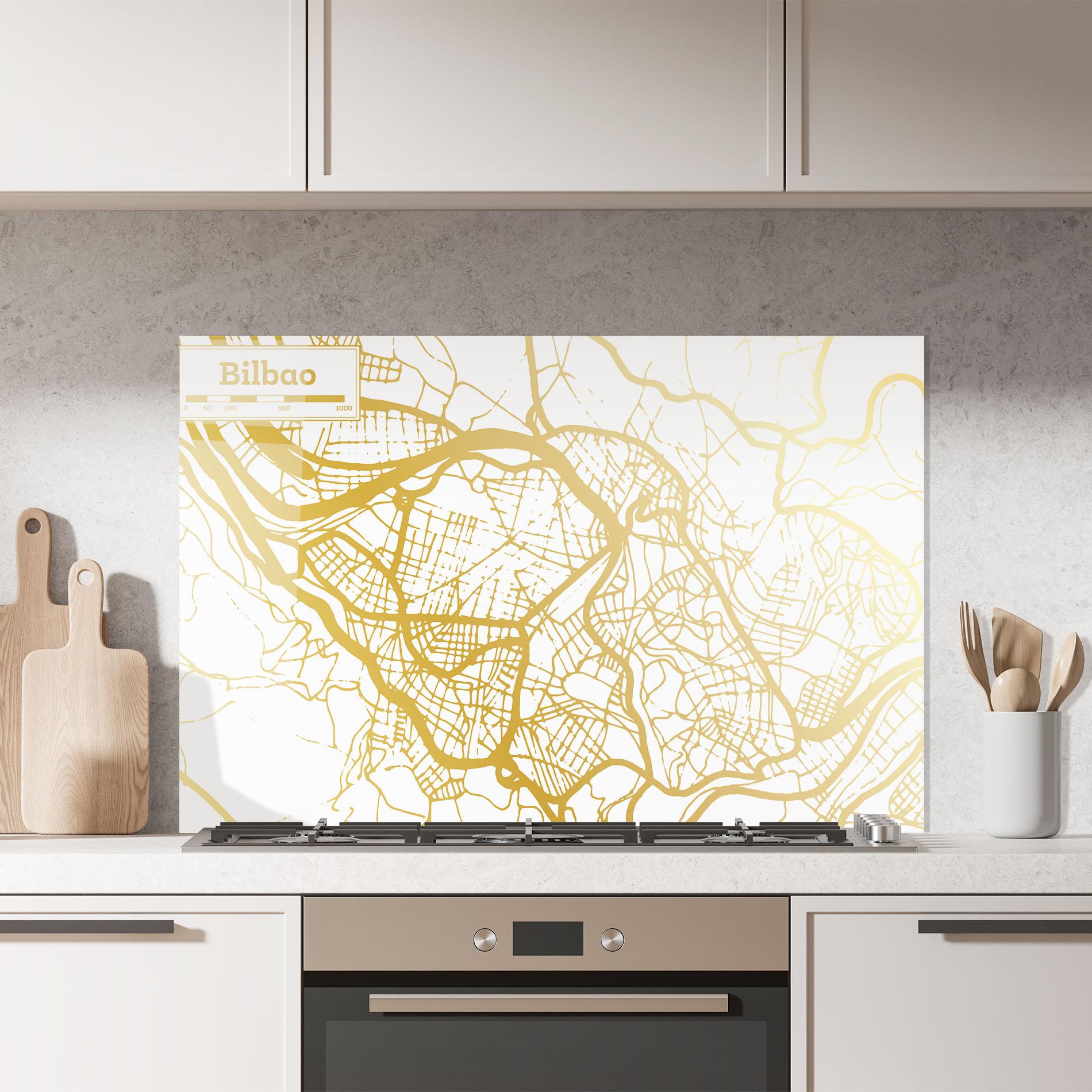 Panou Sticla Bucatarie Bilbao Gold Map mockup 7