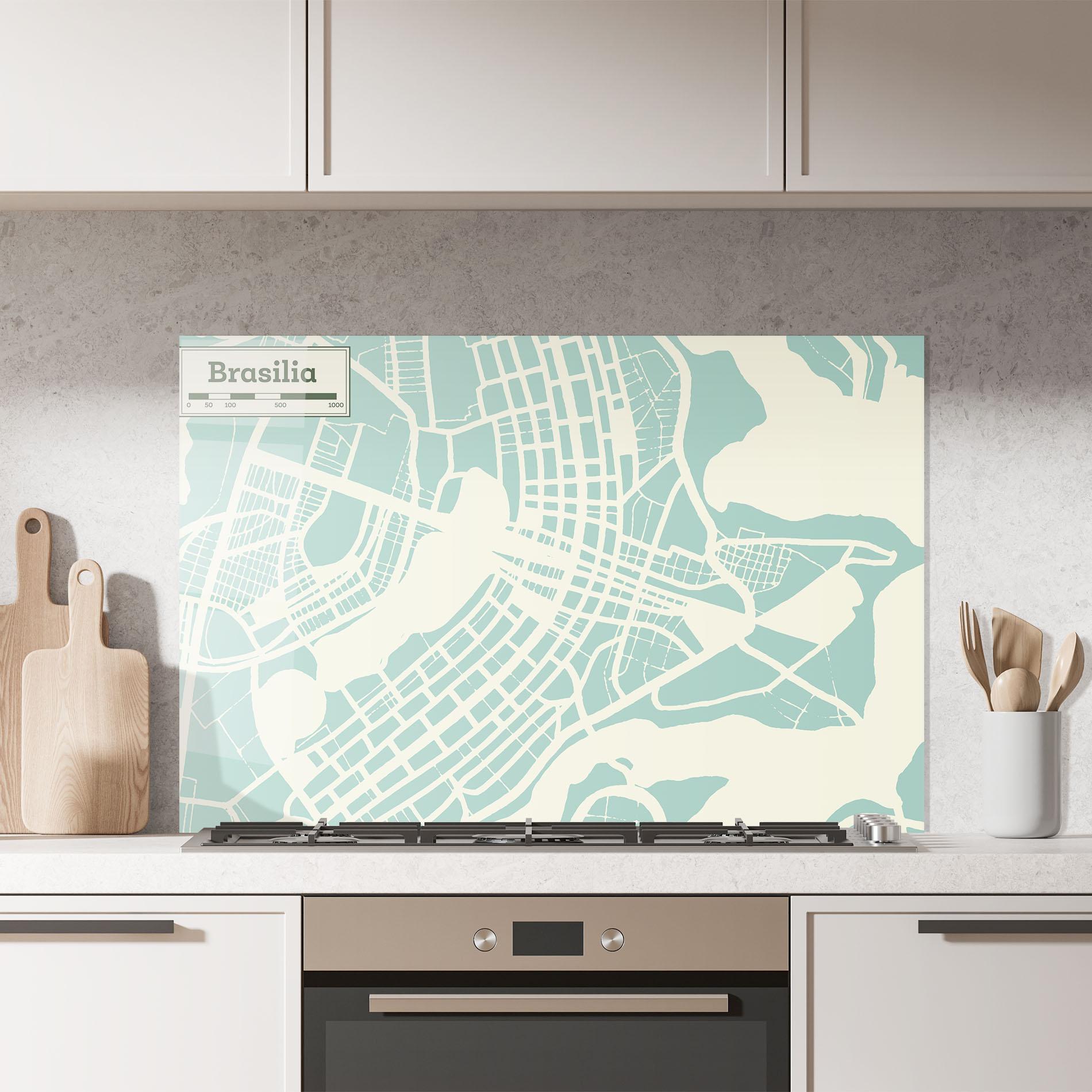 Panou Sticla Bucatarie Brasilia Map mockup 7