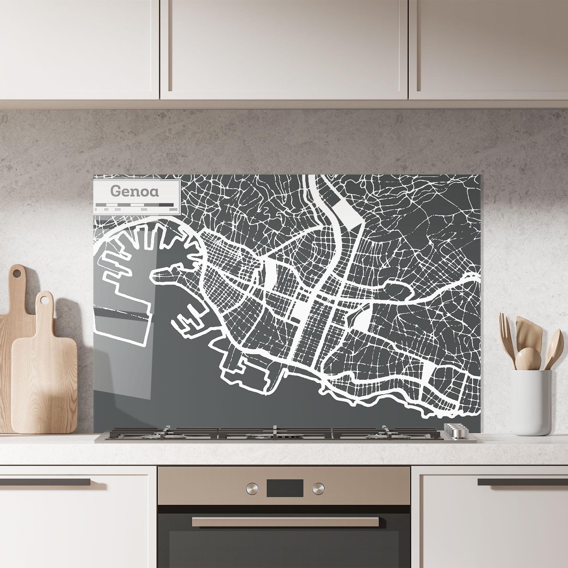 Panou Sticla Bucatarie Genoa Map mockup 7