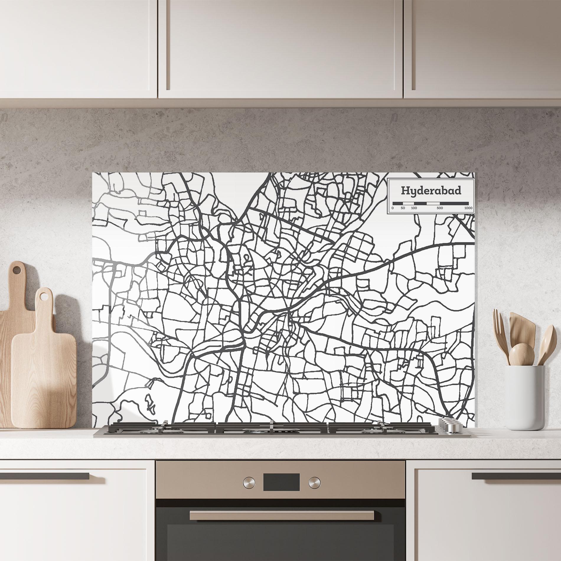 Panou Sticla Bucatarie Hyderabad Map mockup 7