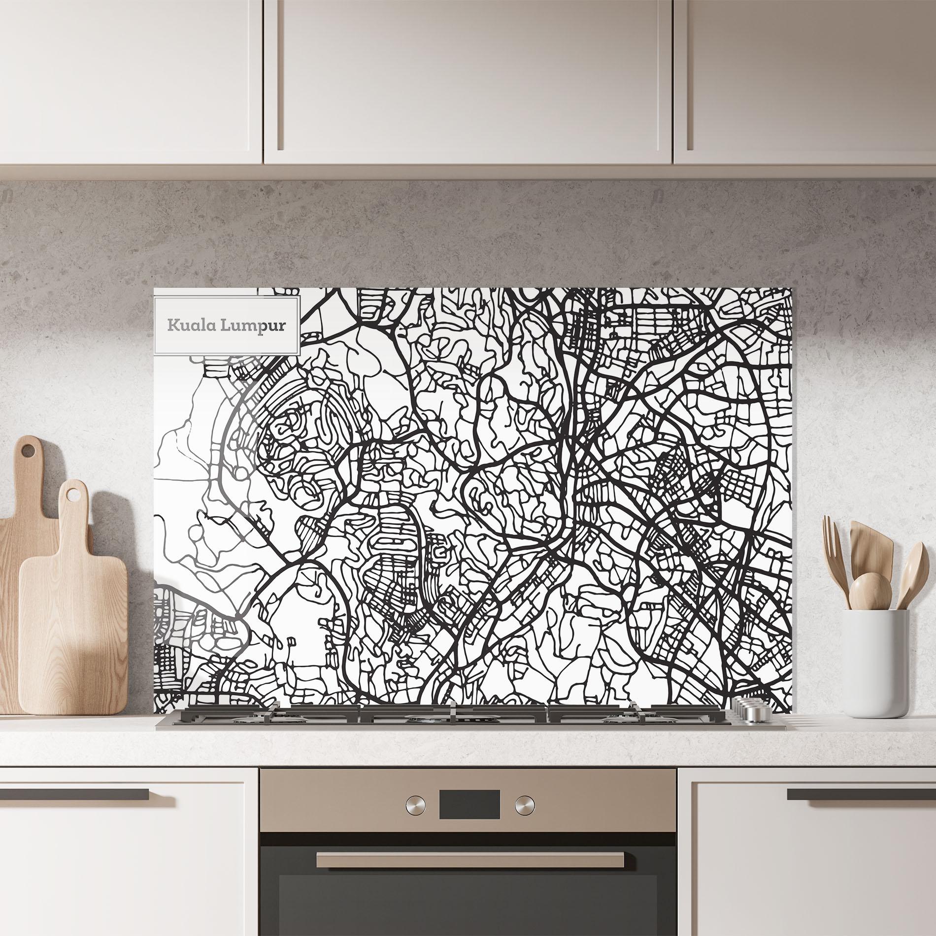 Panou Sticla Bucatarie Kuala Lumpur Map mockup 7