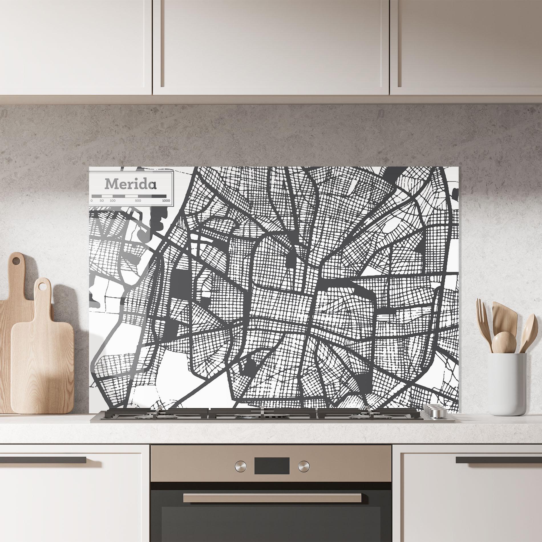 Panou Sticla Bucatarie Merida Map mockup 7