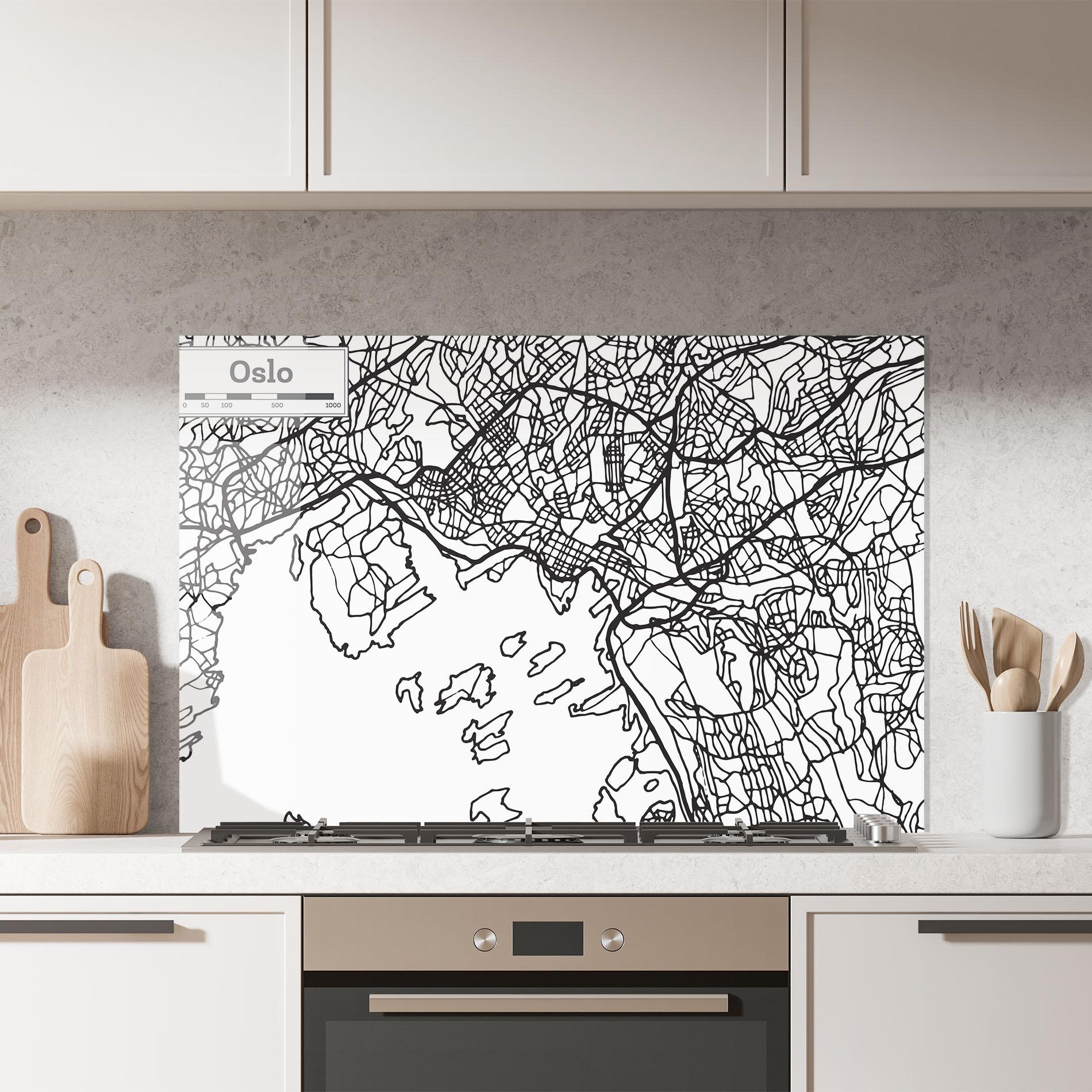 Panou Sticla Bucatarie Oslo Map mockup 7