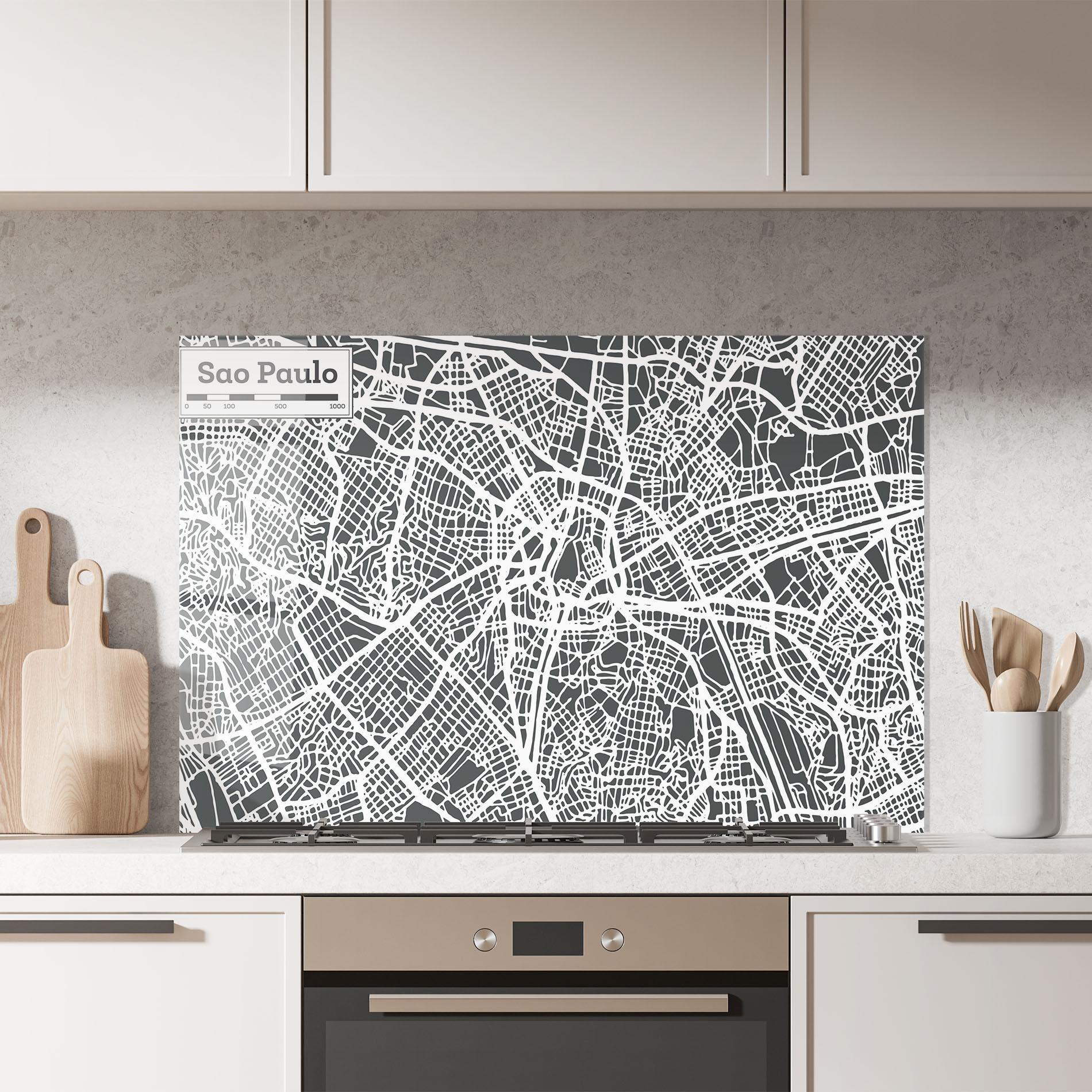 Panou Sticla Bucatarie Sao Paulo Map mockup 7