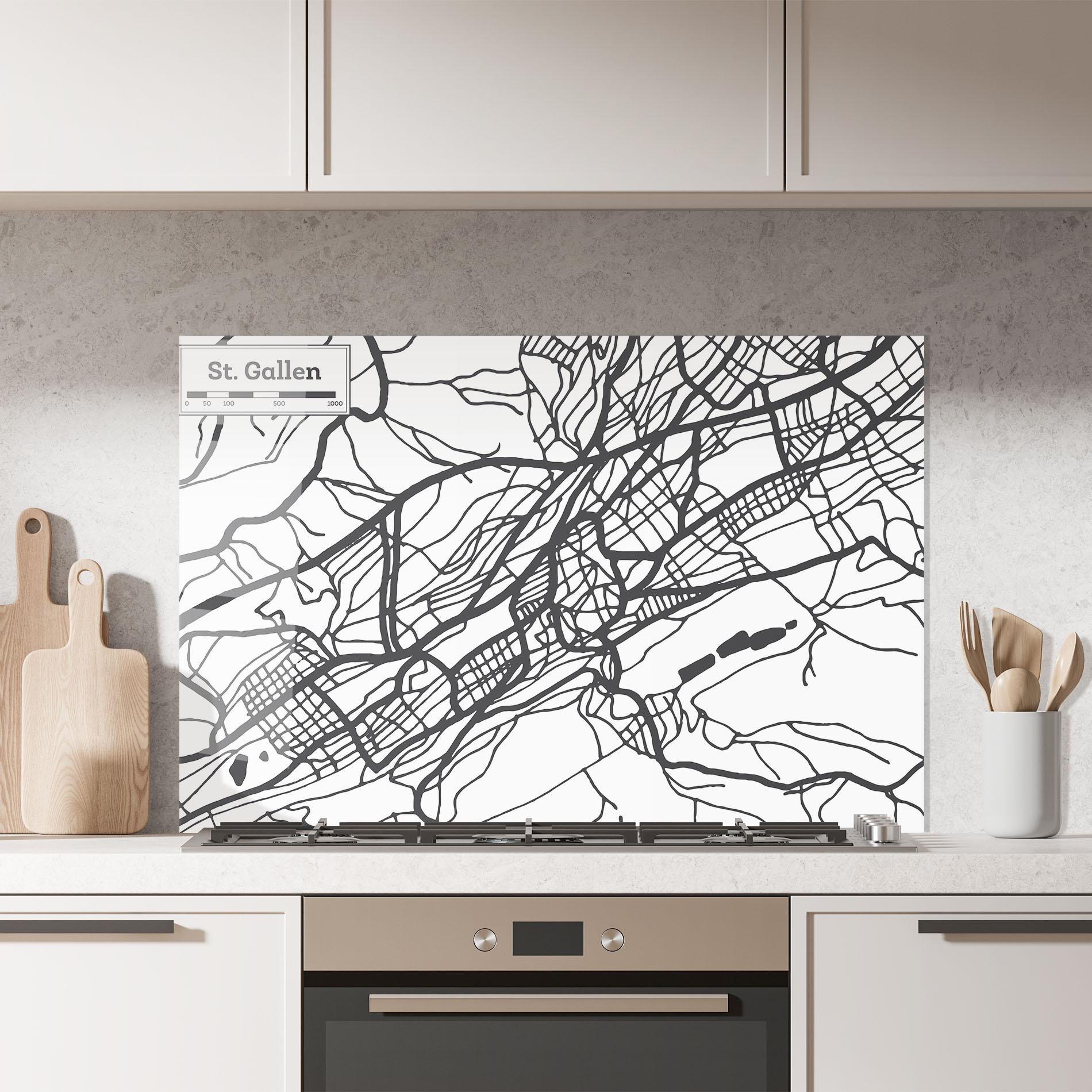 Panou Sticla Bucatarie St Gallen Map mockup 7