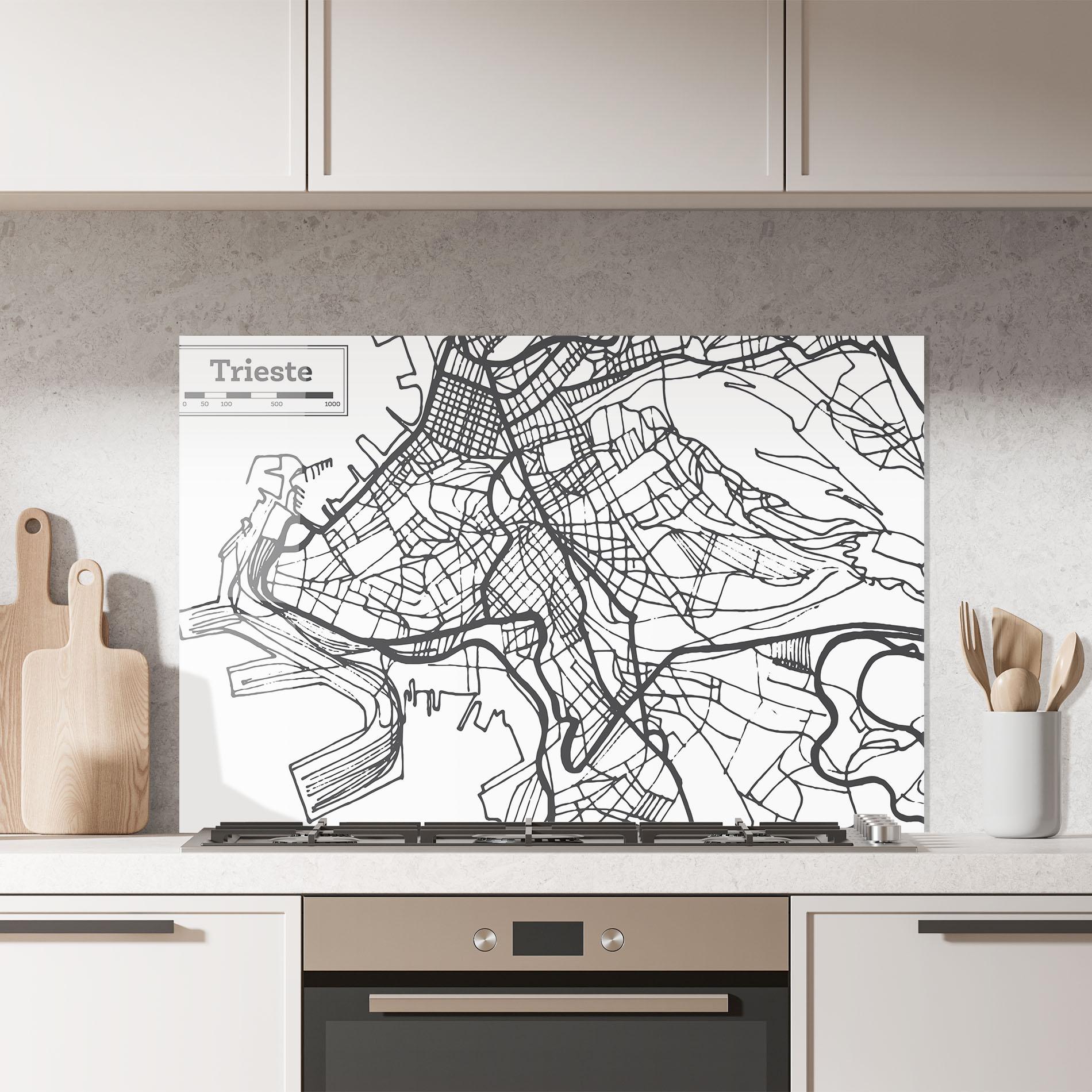 Panou Sticla Bucatarie Trieste Map mockup 7