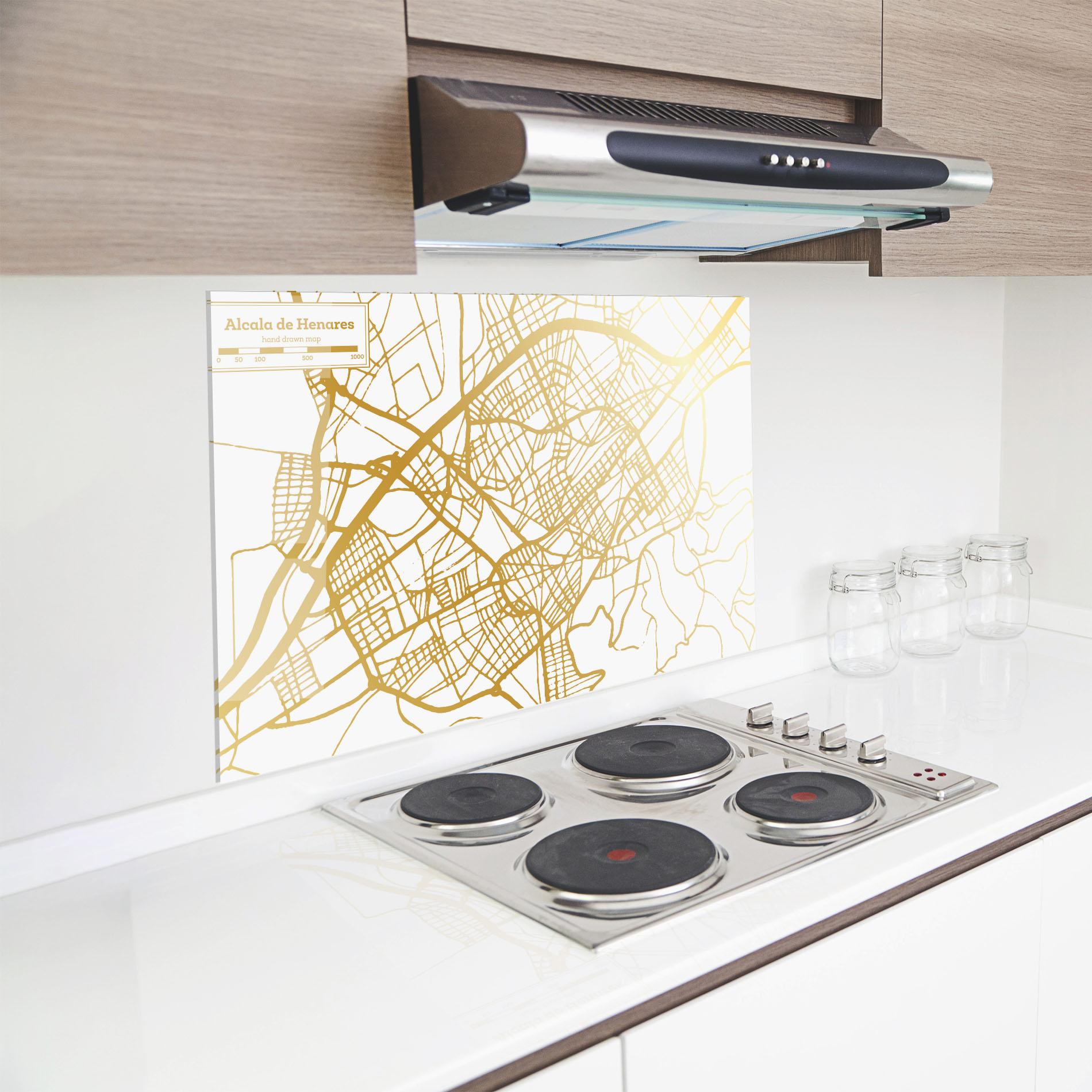 Panou Sticla Bucatarie Alcala De Henares Map mockup 8