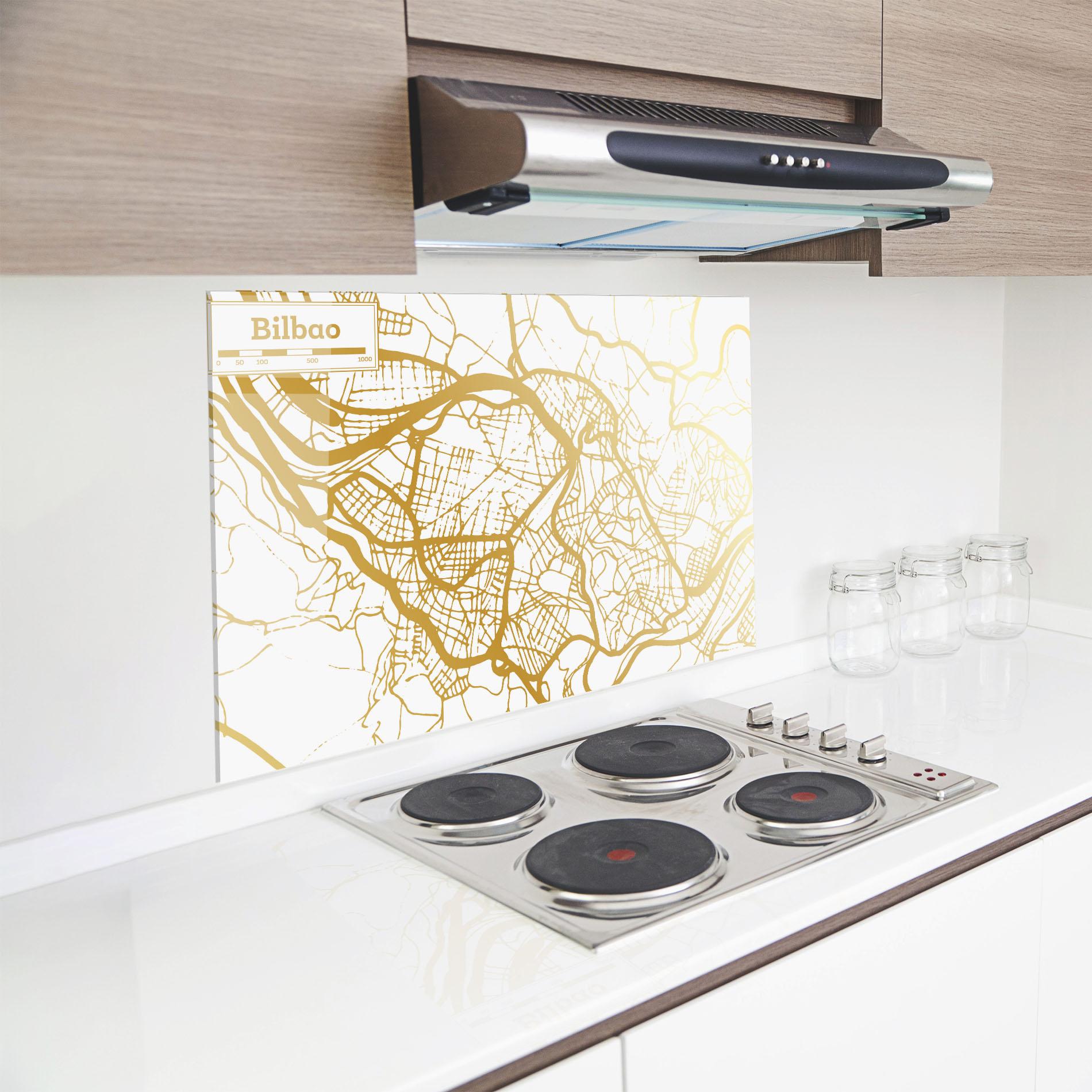 Panou Sticla Bucatarie Bilbao Gold Map mockup 8