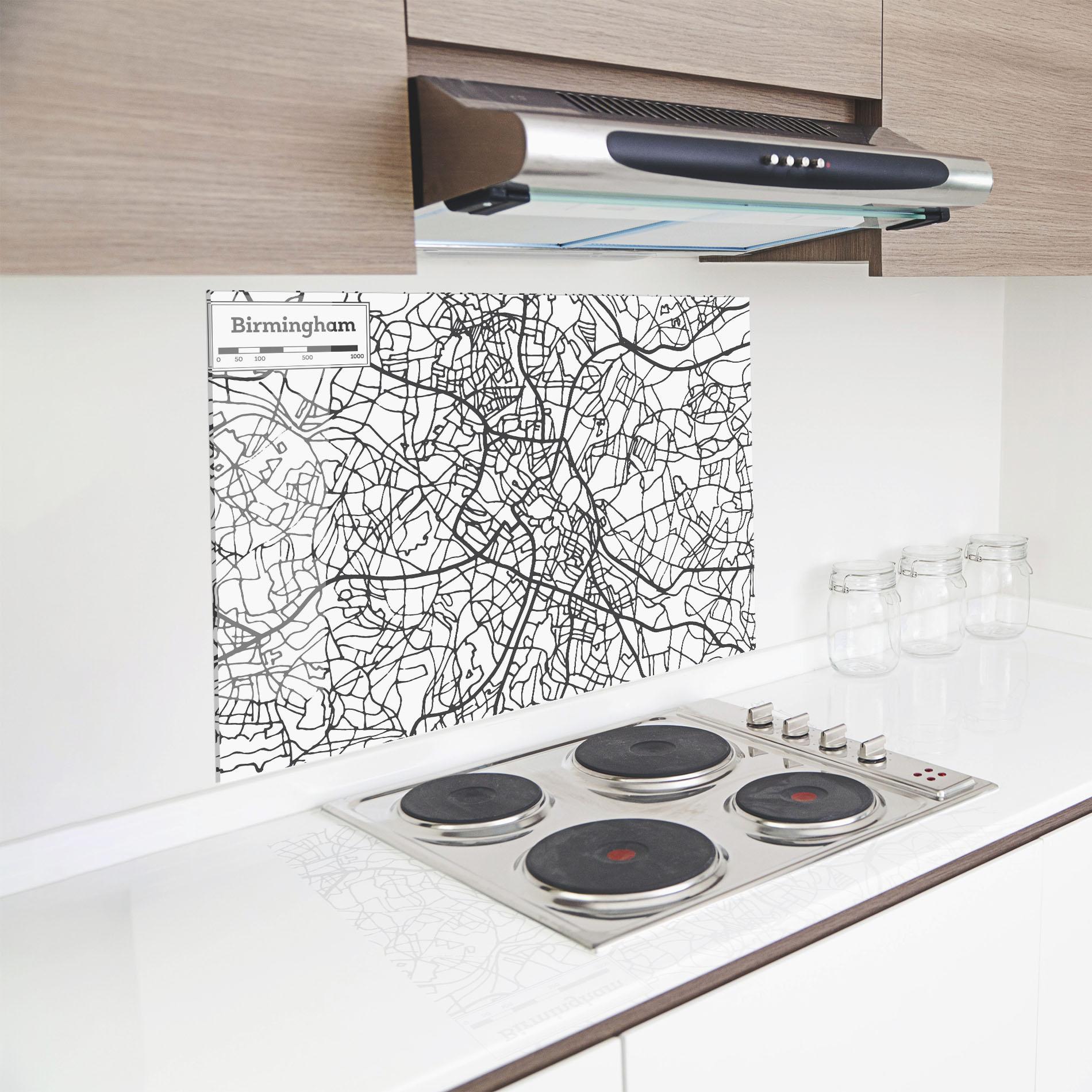 Panou Sticla Bucatarie Birmingham Map mockup 8