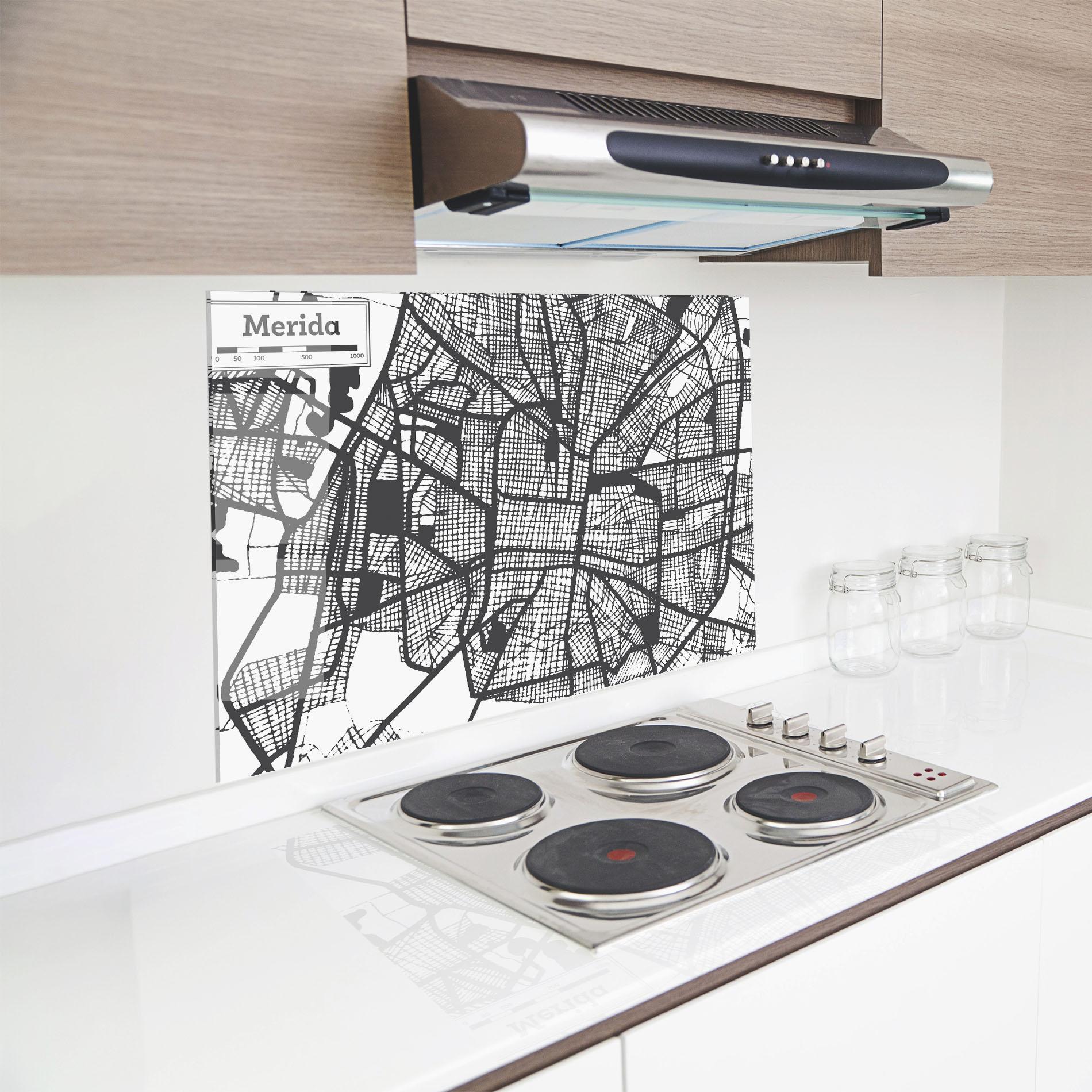 Panou Sticla Bucatarie Merida Map mockup 8