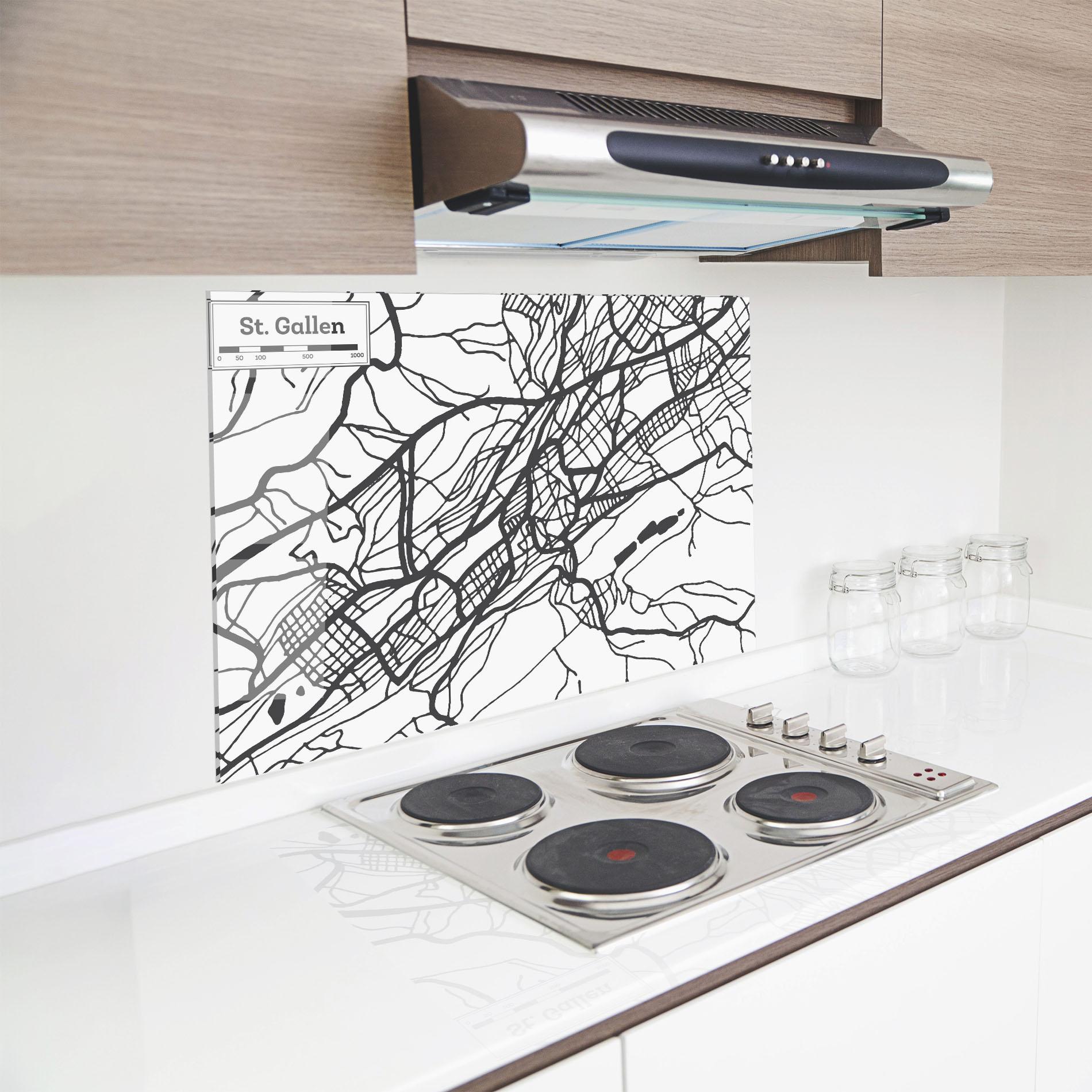 Panou Sticla Bucatarie St Gallen Map mockup 8