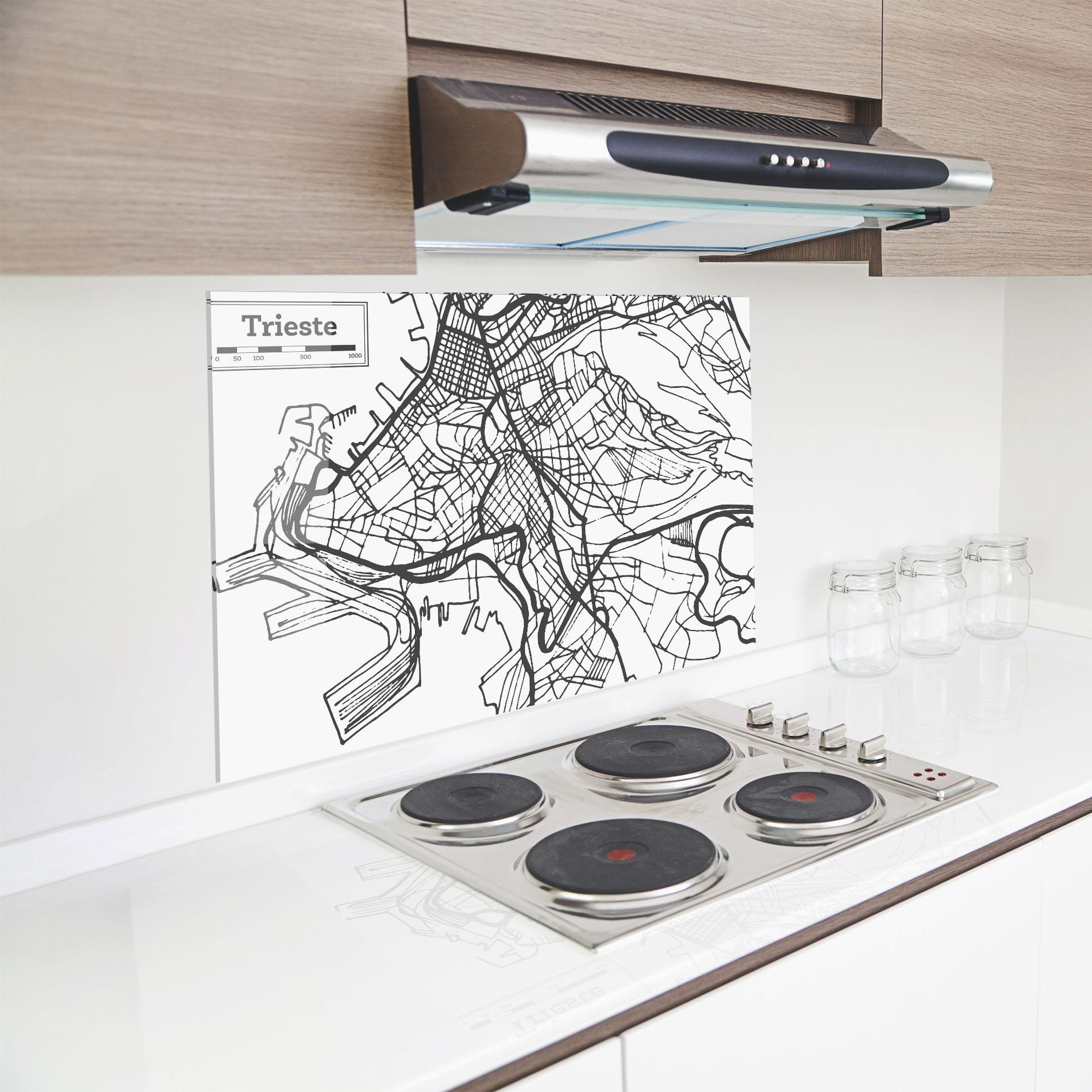 Panou Sticla Bucatarie Trieste Map mockup 8