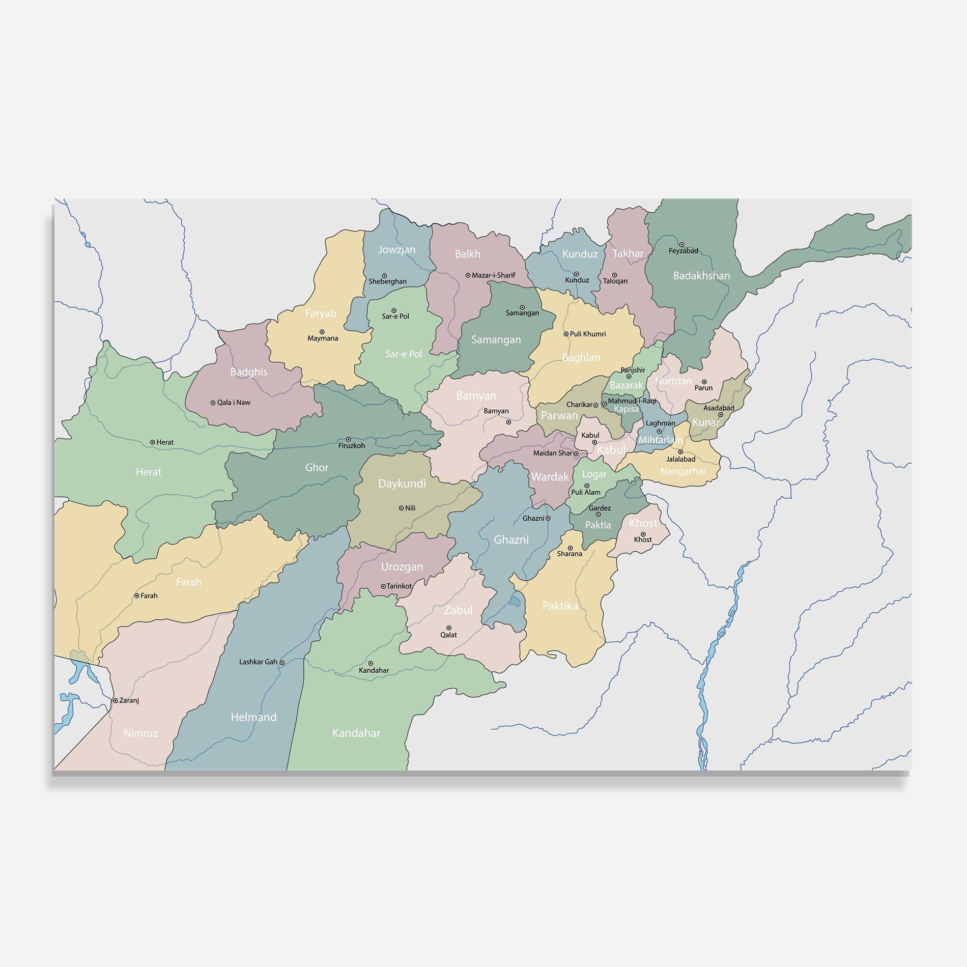 Panou Sticla Bucatarie Afghanistan Map mockup 0