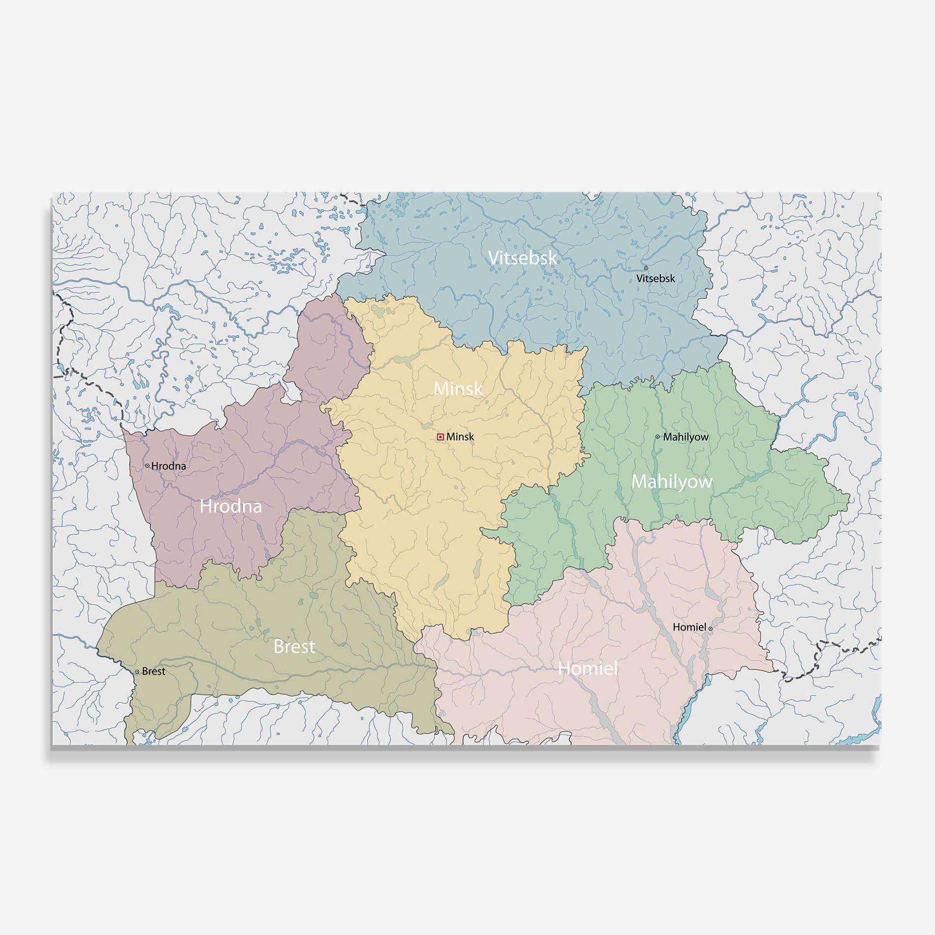 Panou Sticla Bucatarie Belarus Map mockup 0