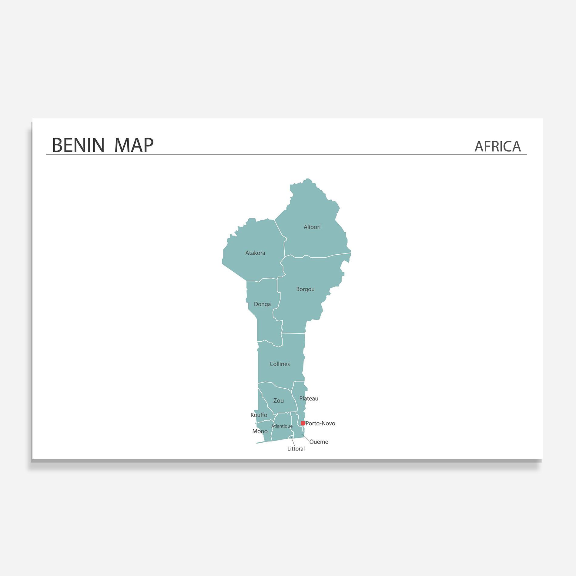 Panou Sticla Bucatarie Benin Map mockup 0