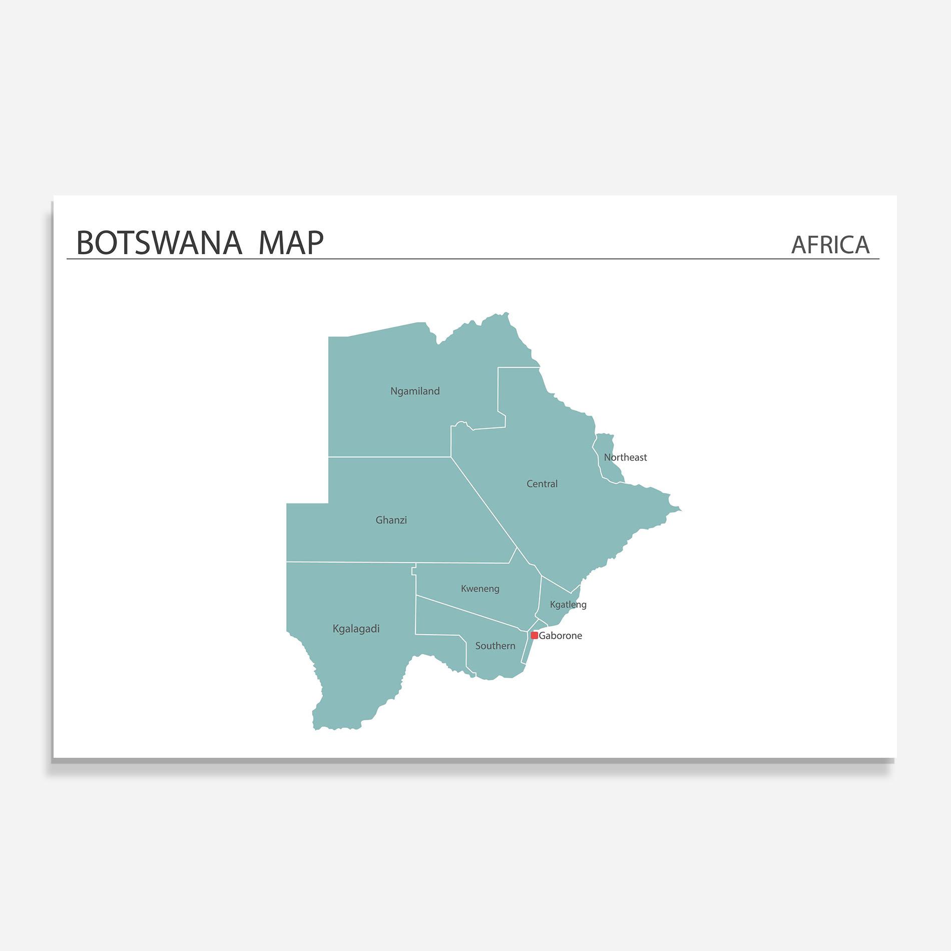 Panou Sticla Bucatarie Botswana Map mockup 0