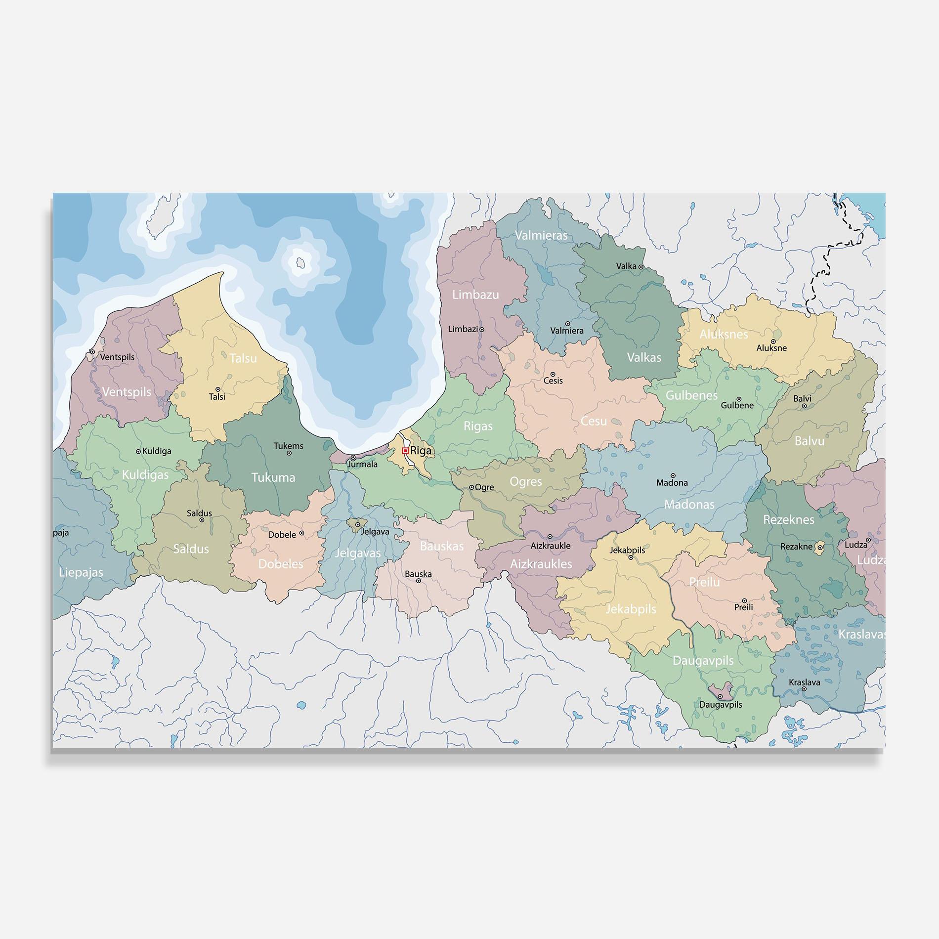 Panou Sticla Bucatarie Latvia Color Map mockup 0