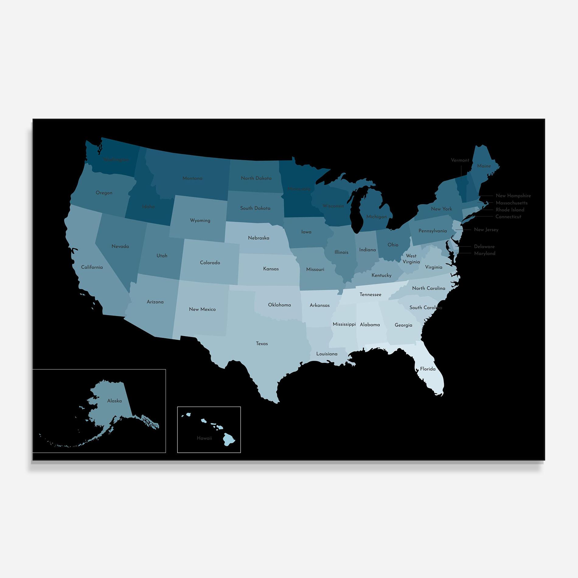 Panou Sticla Bucatarie Sua Blue Map mockup 0