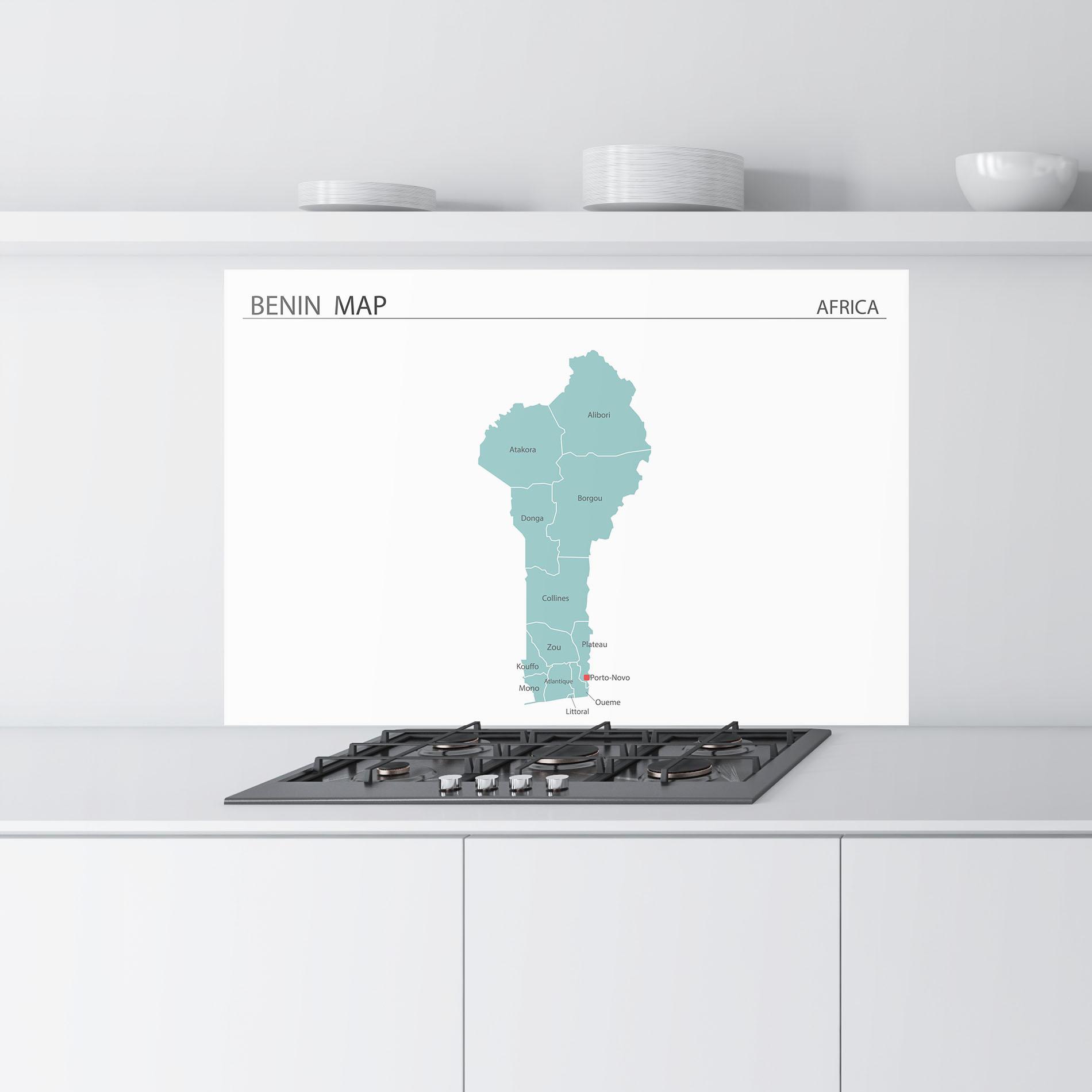 Panou Sticla Bucatarie Benin Map mockup 9