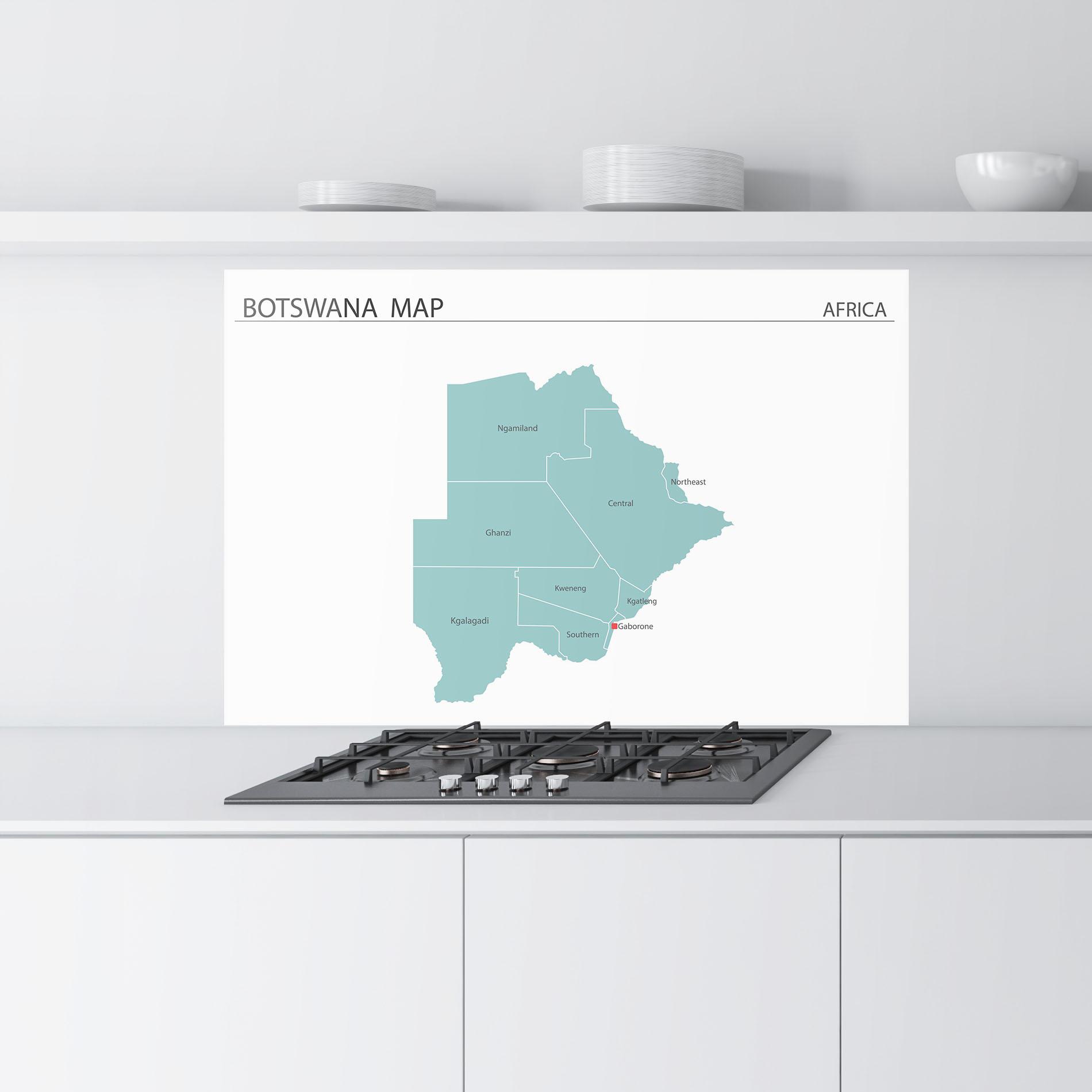 Panou Sticla Bucatarie Botswana Map mockup 9