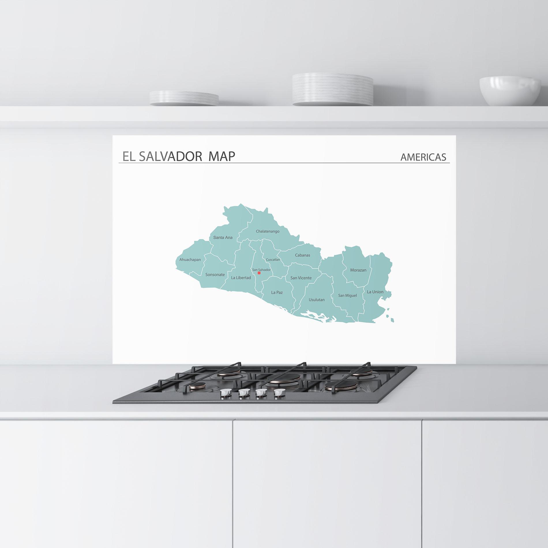 Panou Sticla Bucatarie El Salvador Map mockup 9