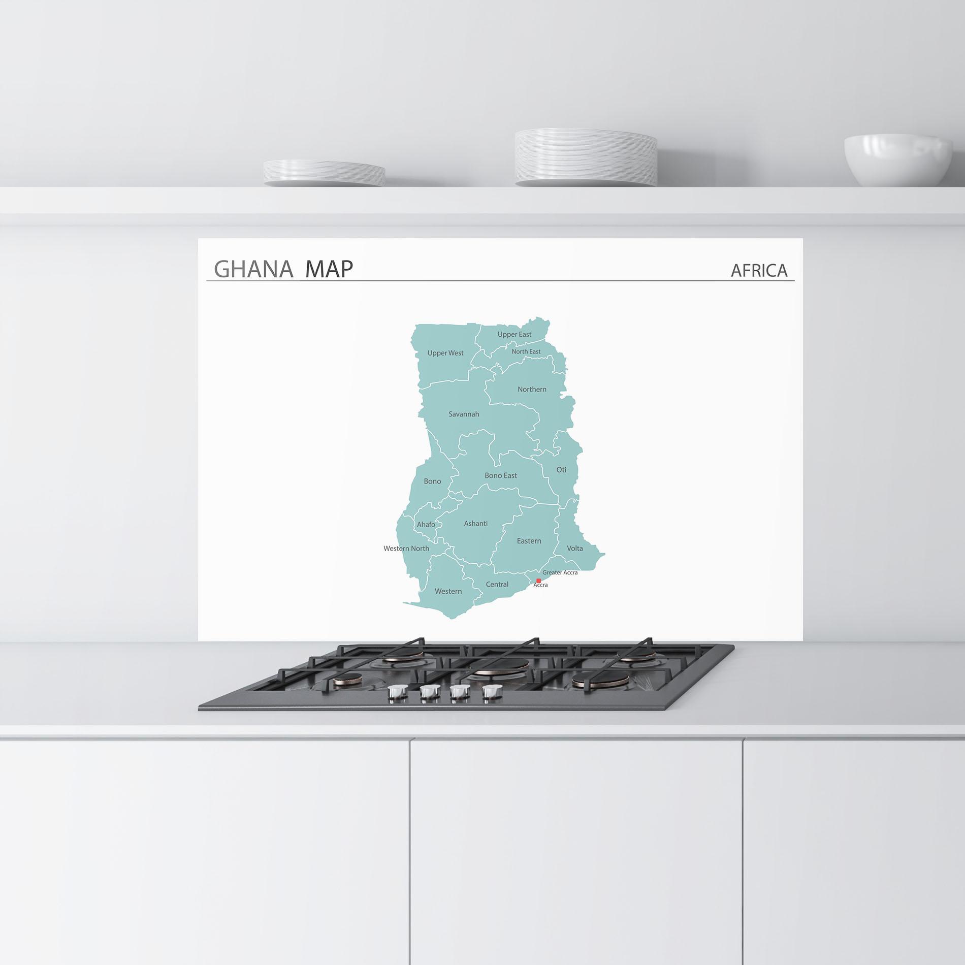 Panou Sticla Bucatarie Ghana Map mockup 9