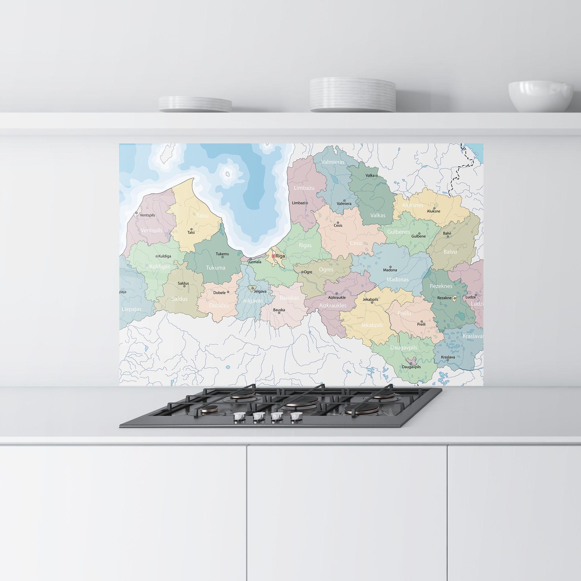 Panou Sticla Bucatarie Latvia Color Map mockup 9