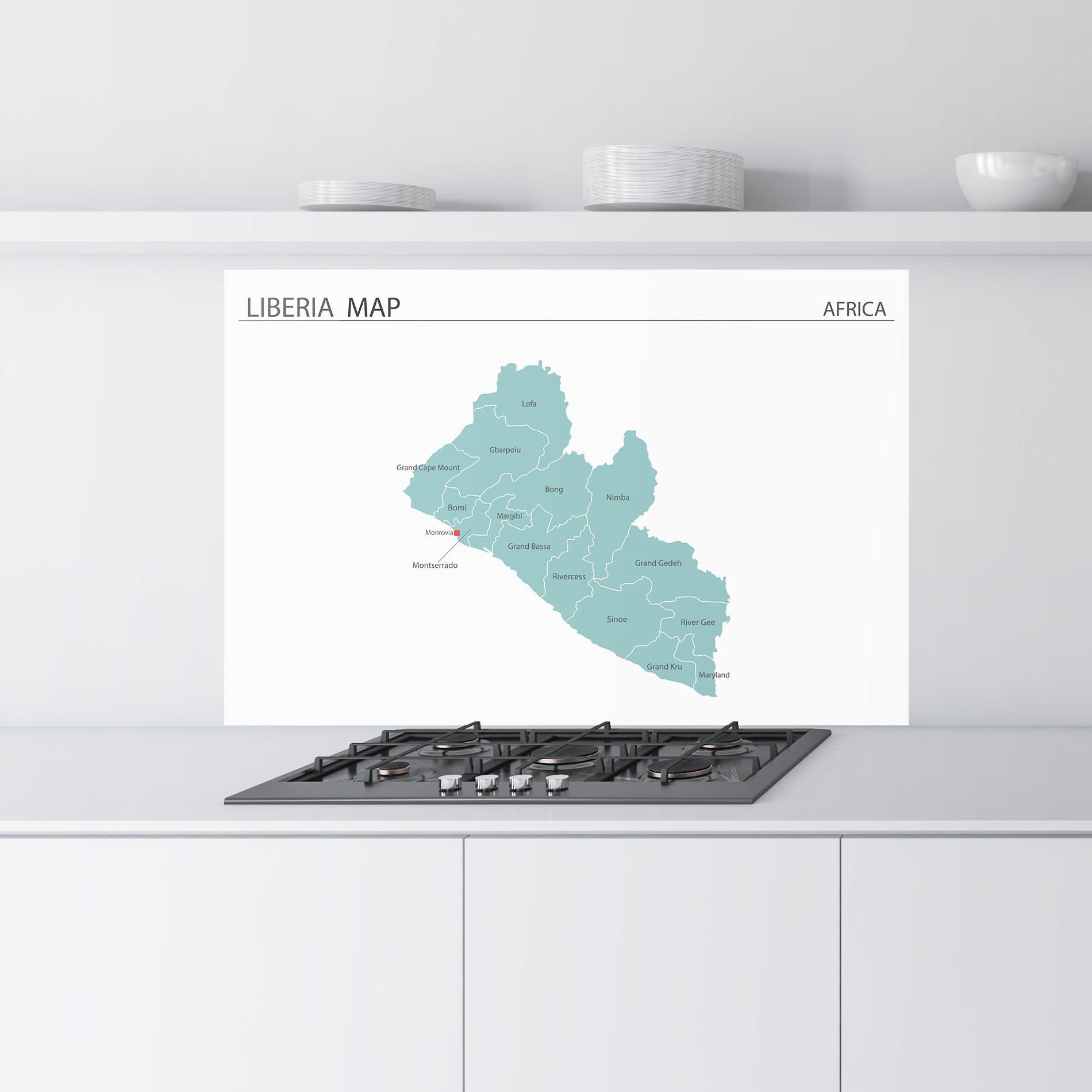Panou Sticla Bucatarie Liberia Map mockup 9