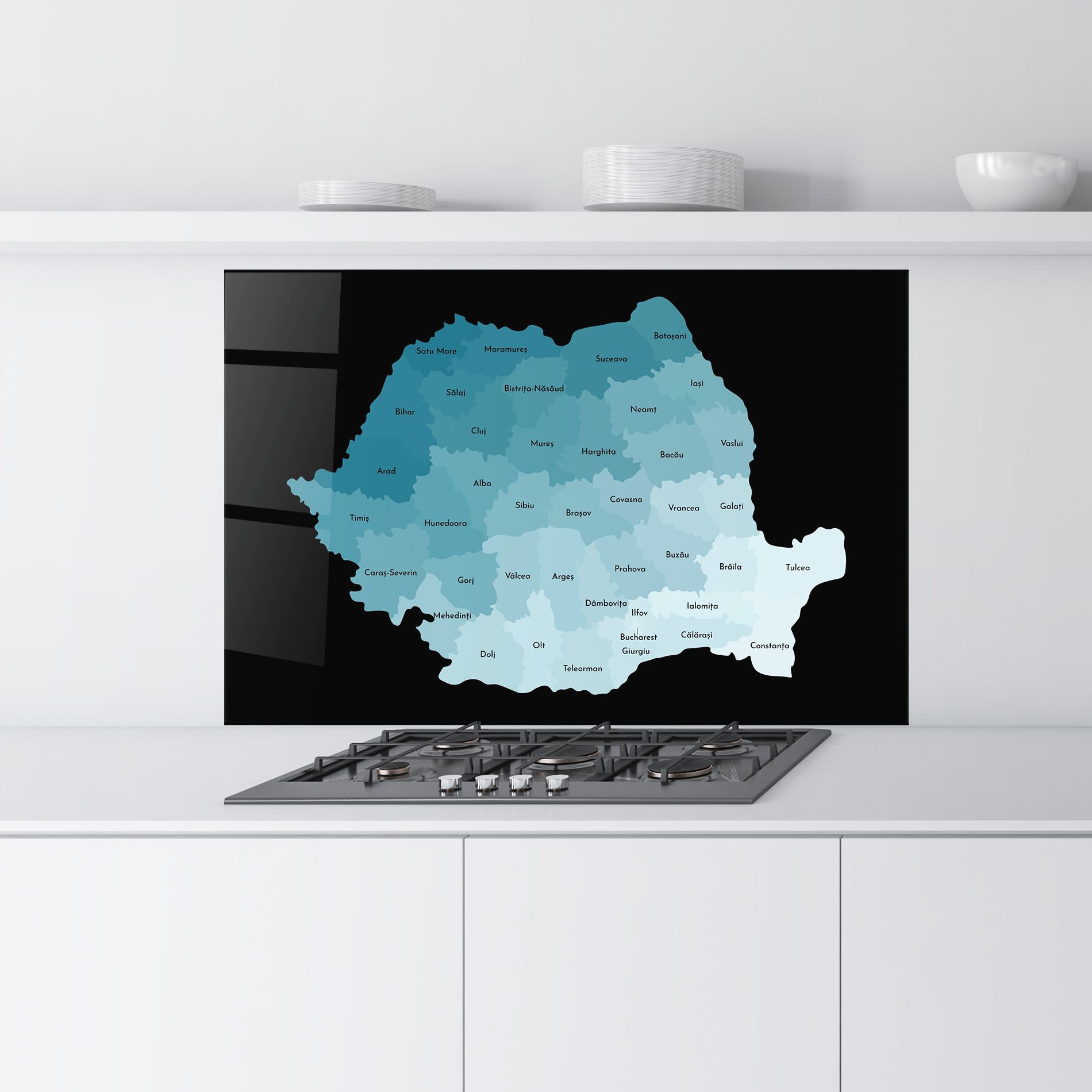 Romania Blue Map mockup 9