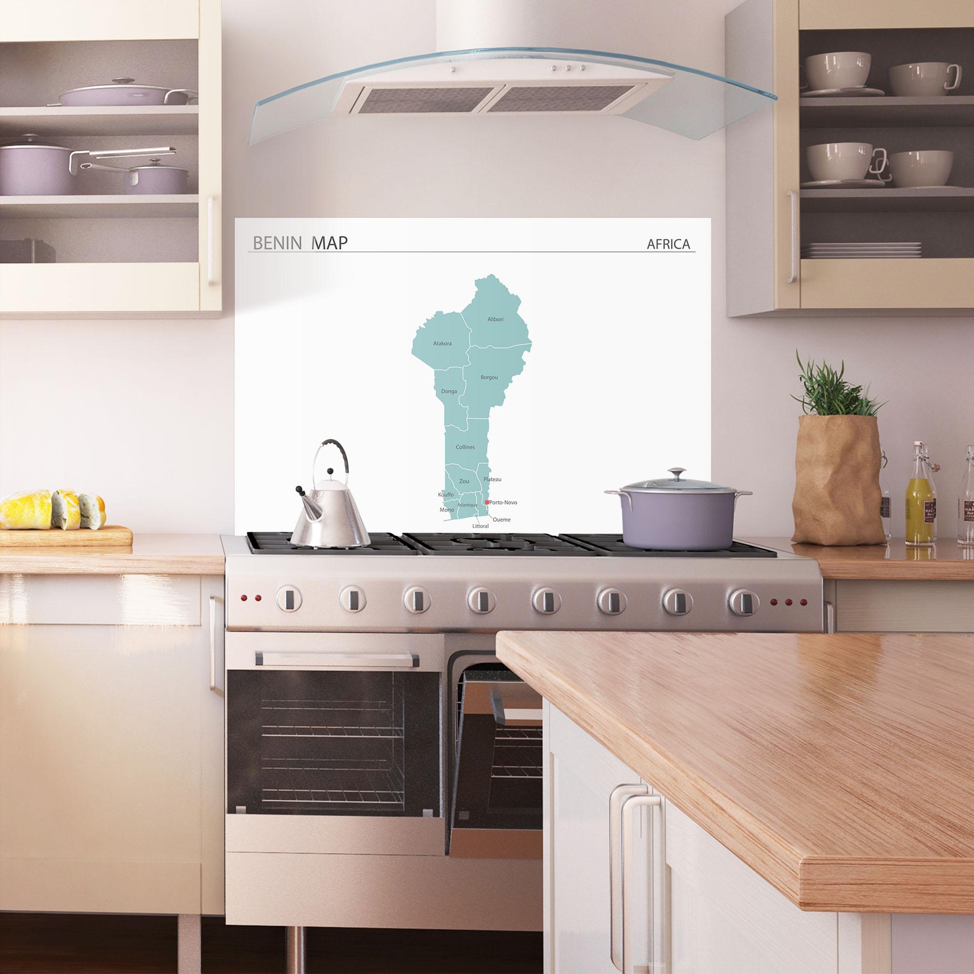 Panou Sticla Bucatarie Benin Map mockup 1