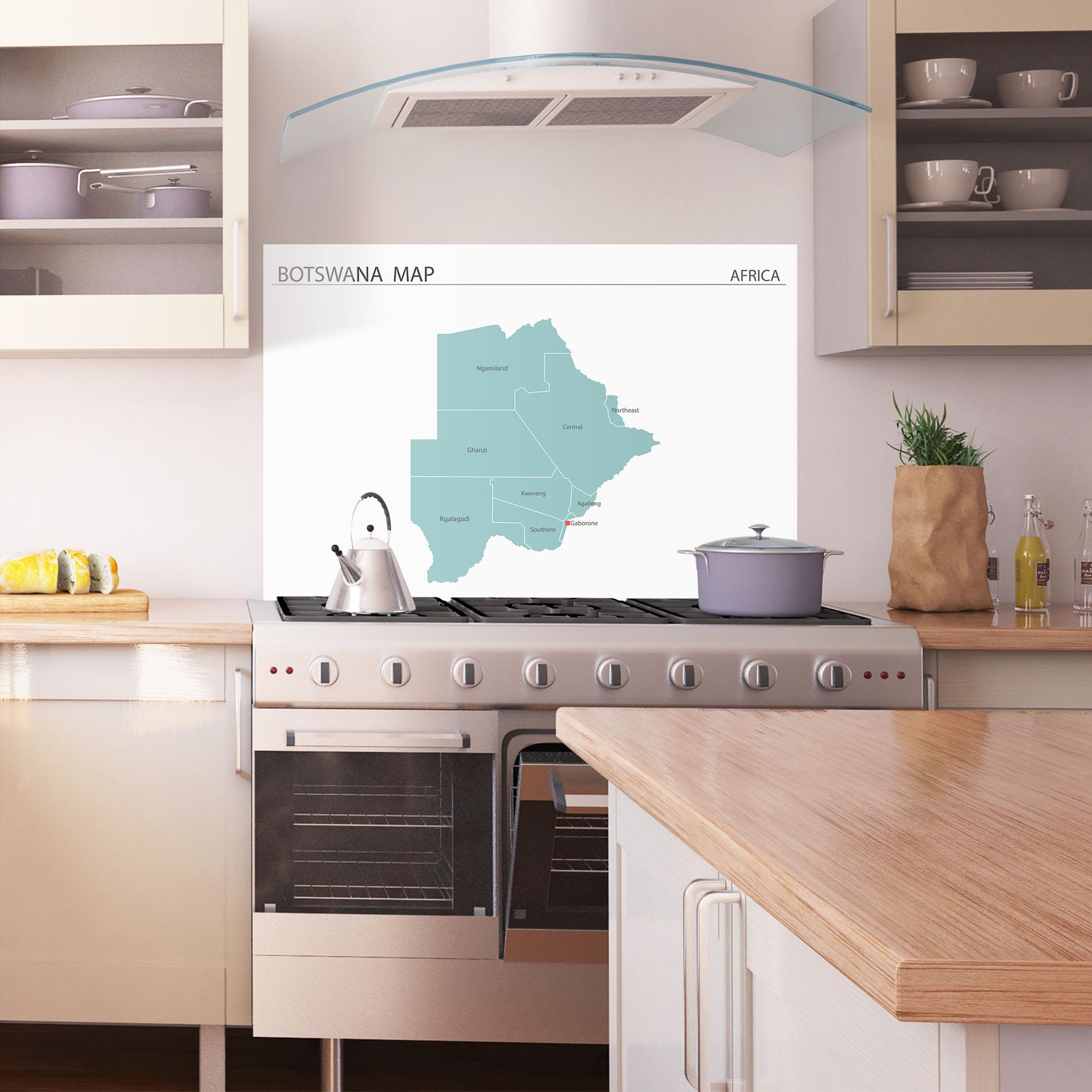 Panou Sticla Bucatarie Botswana Map mockup 1