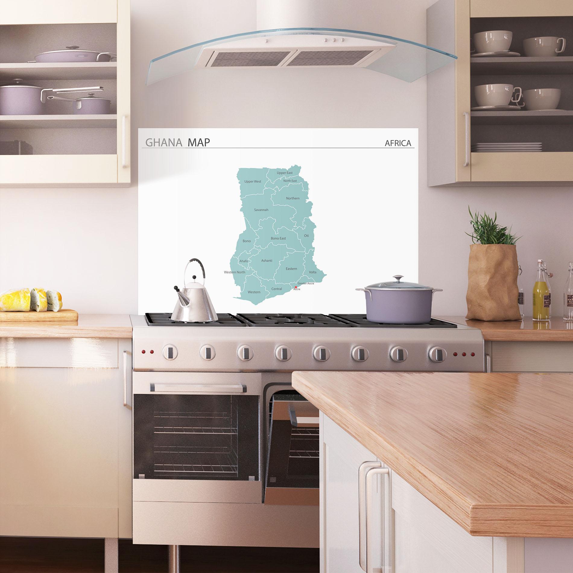 Panou Sticla Bucatarie Ghana Map mockup 1