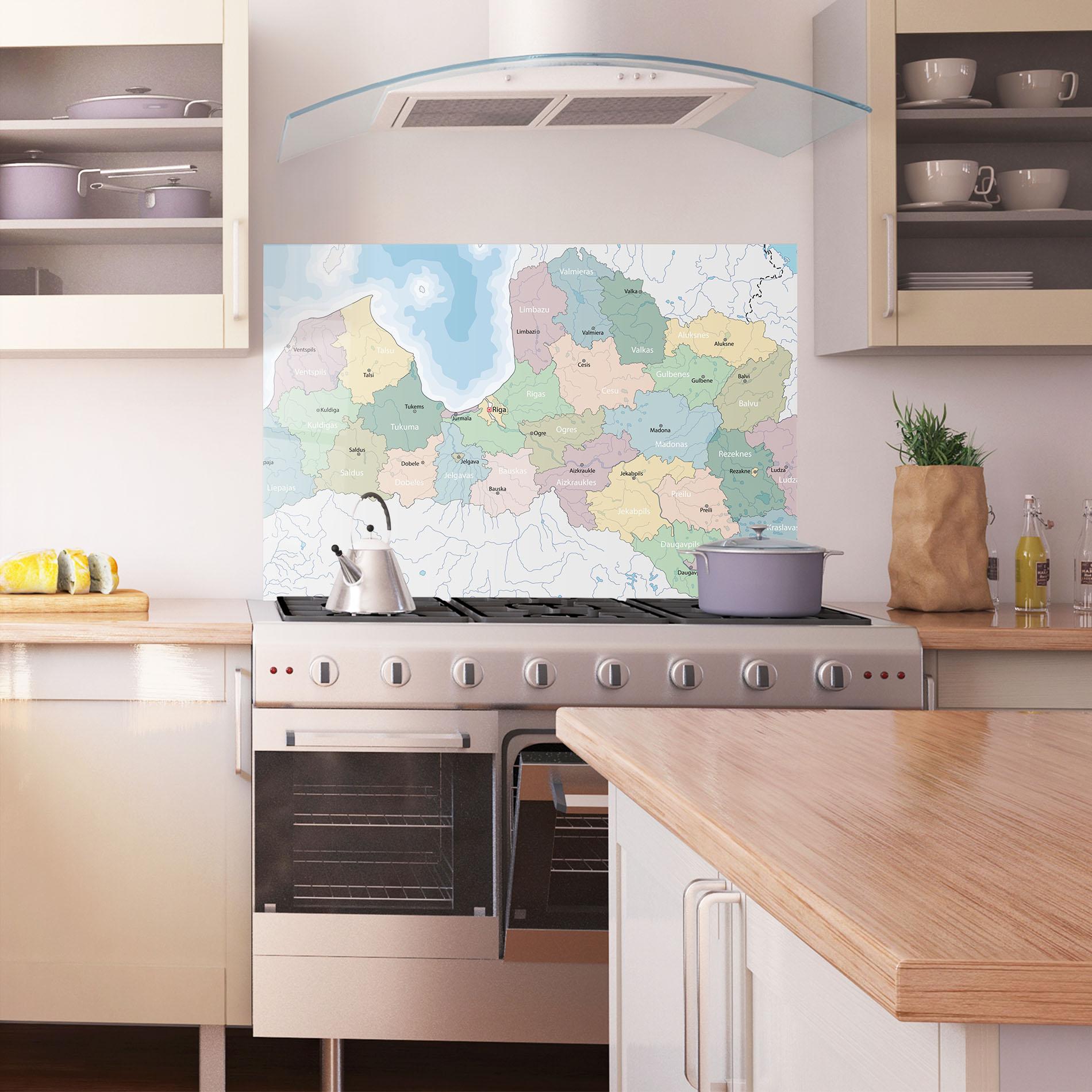 Panou Sticla Bucatarie Latvia Color Map mockup 1