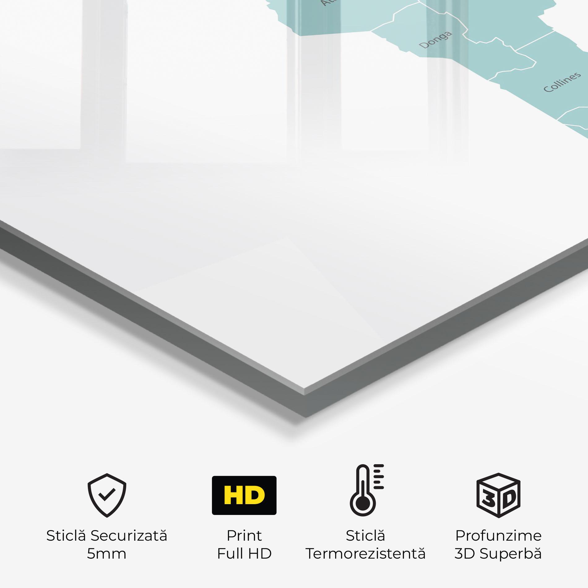 Panou Sticla Bucatarie Benin Map mockup 2