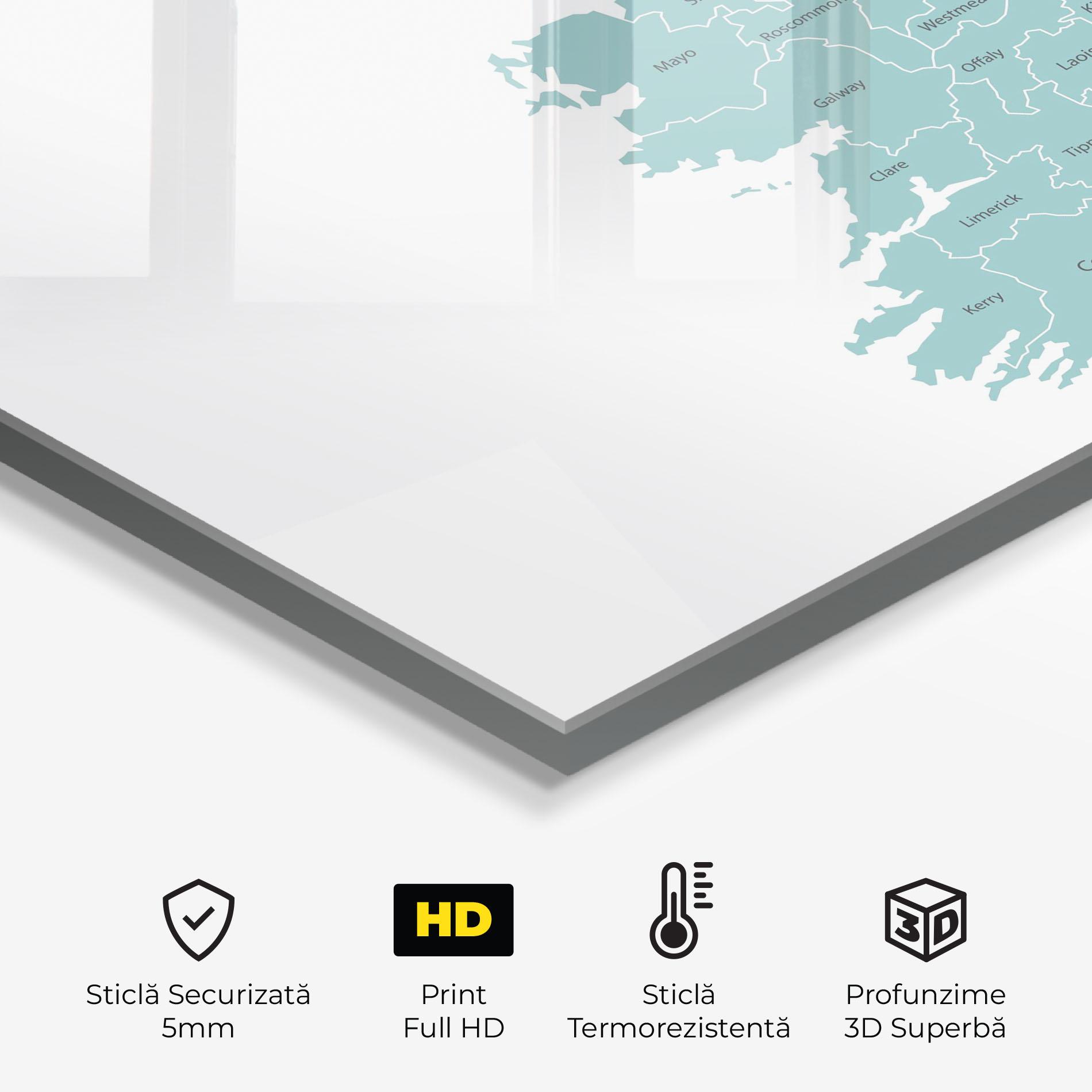 Panou Sticla Bucatarie Ireland Map mockup 2