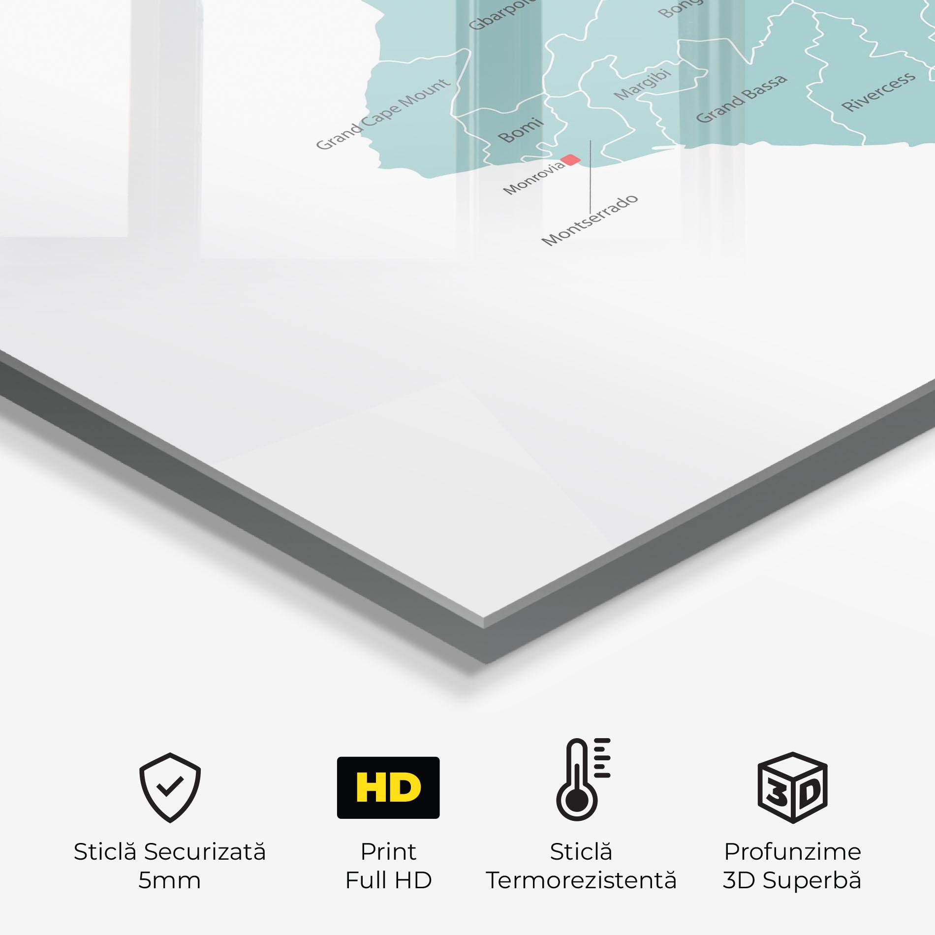 Panou Sticla Bucatarie Liberia Map mockup 2