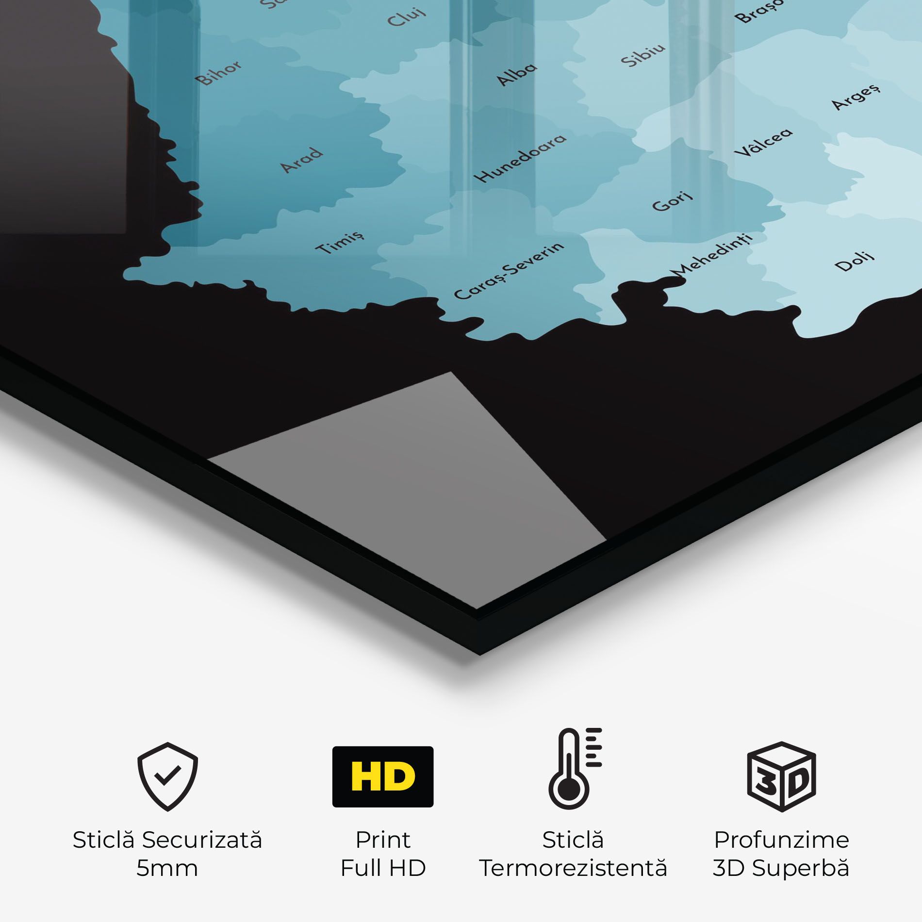 Romania Blue Map mockup 2