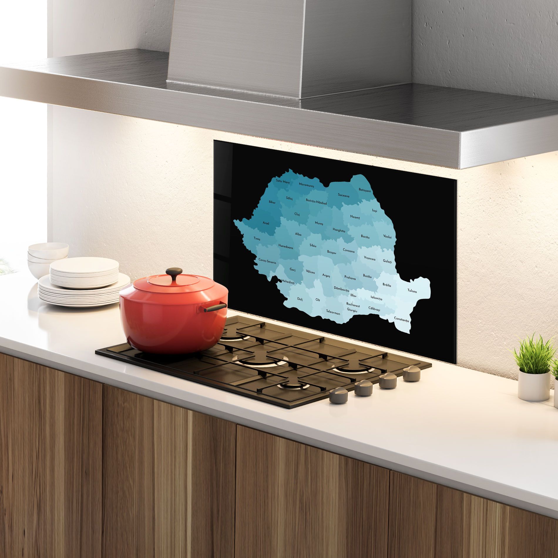 Romania Blue Map mockup 4