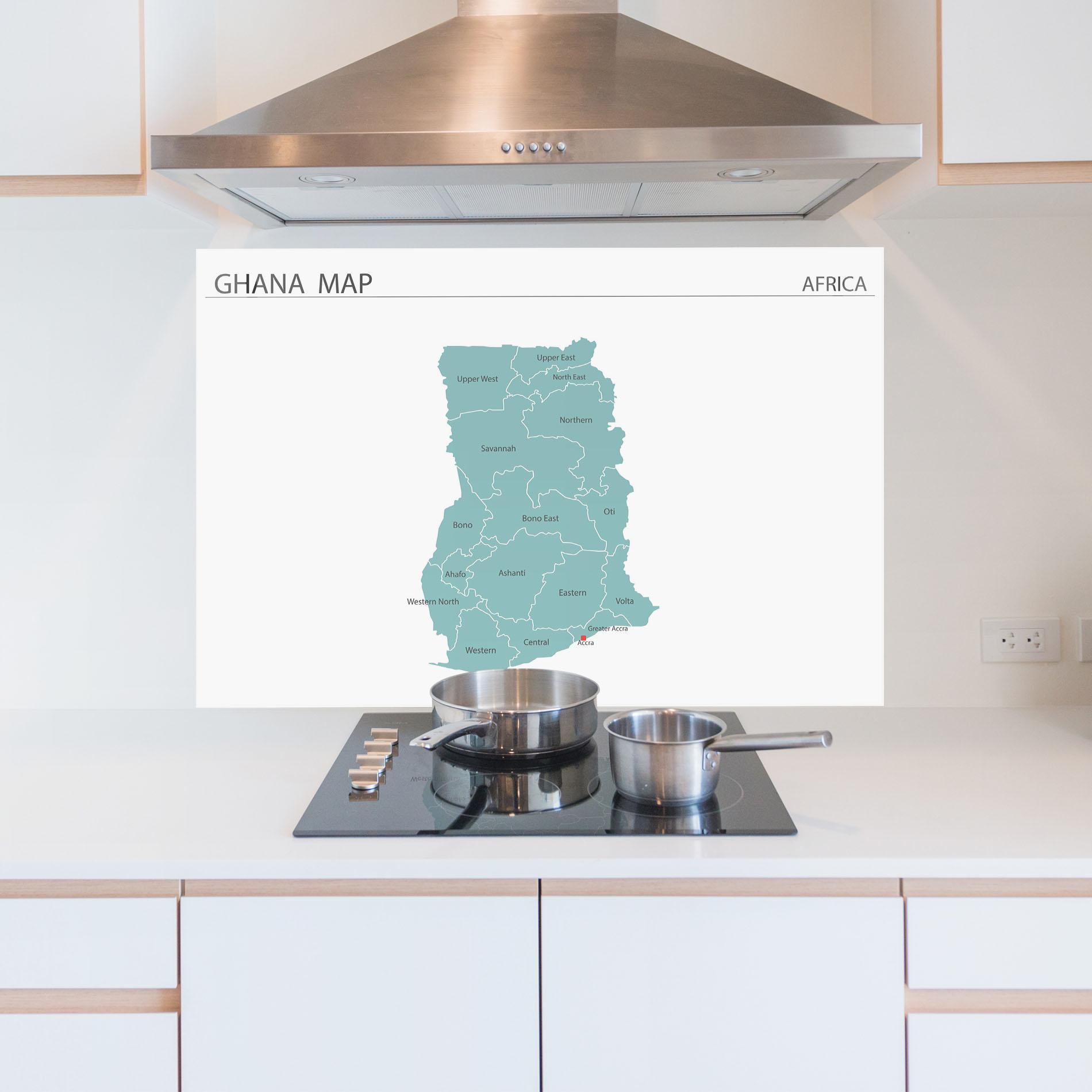 Panou Sticla Bucatarie Ghana Map mockup 5