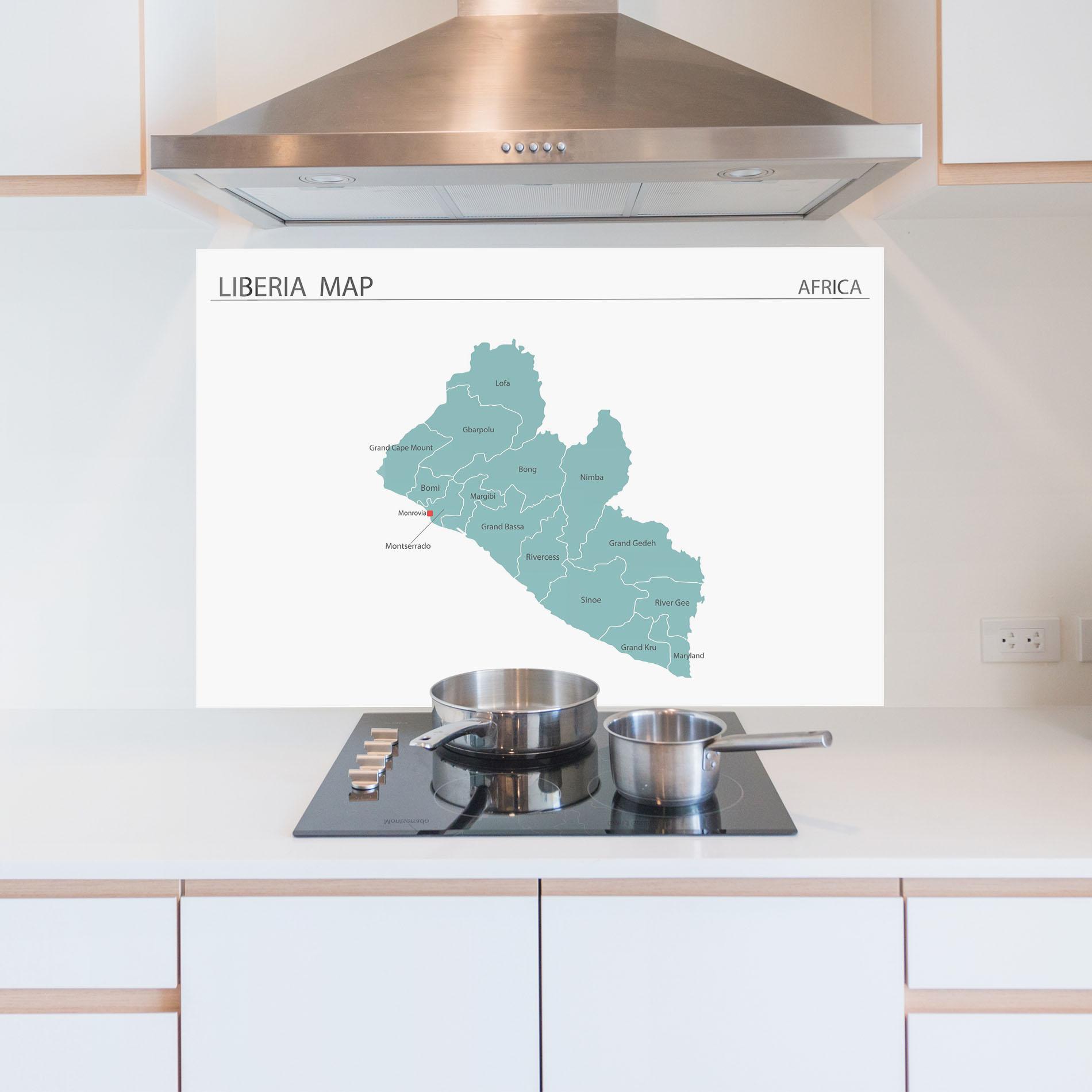 Panou Sticla Bucatarie Liberia Map mockup 5