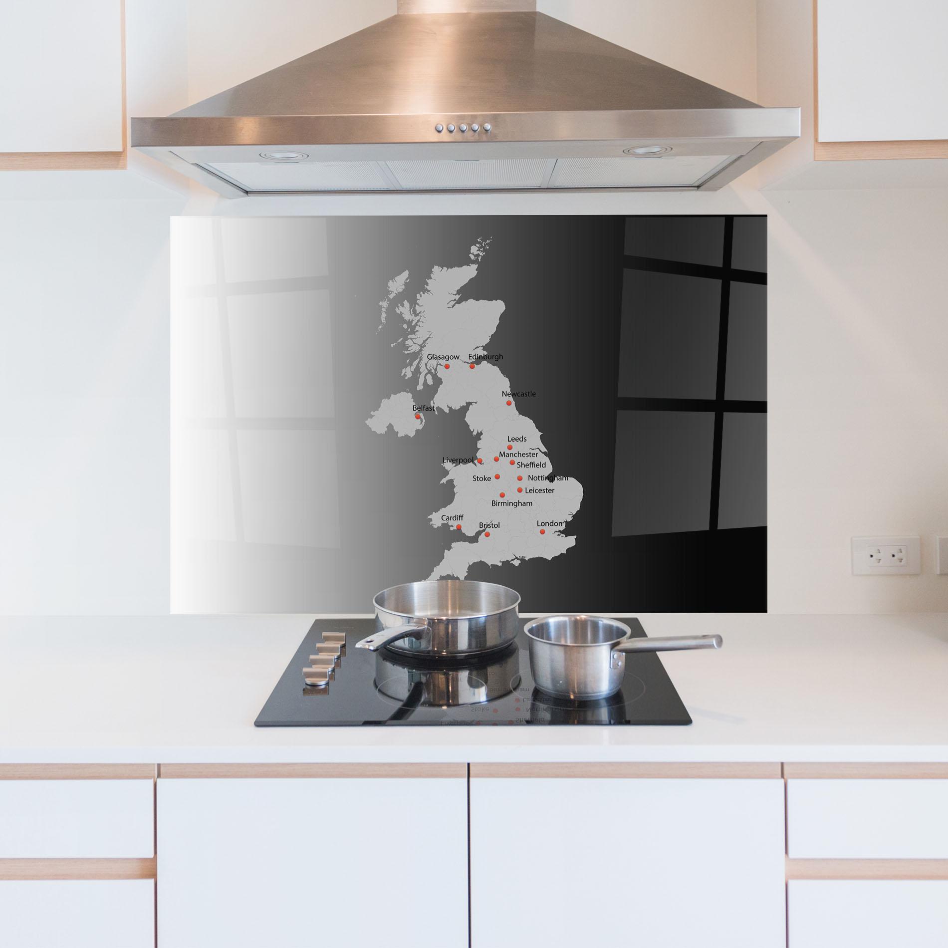 Panou Sticla Bucatarie Uk Map mockup 5